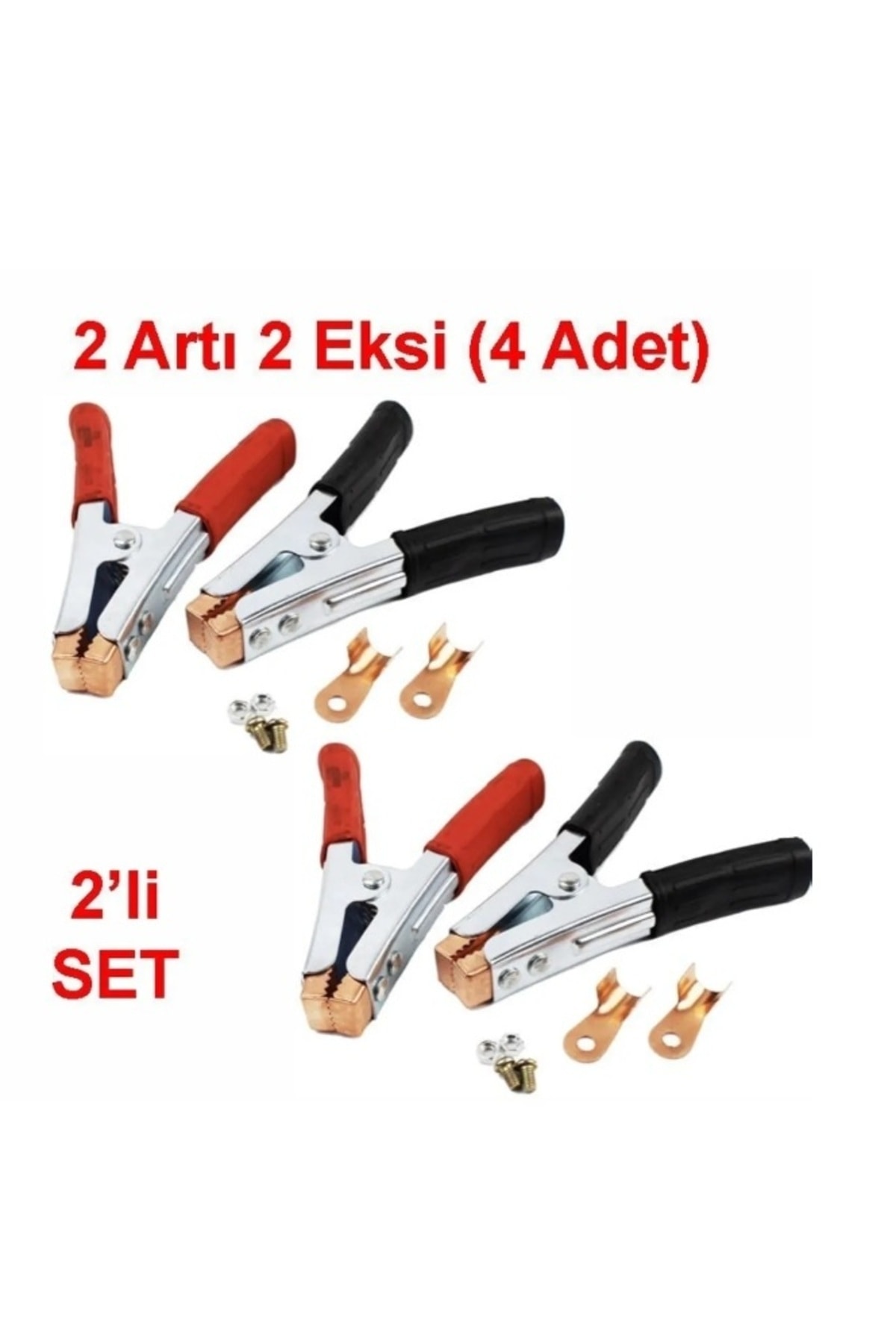 SKAUTO Akü Takviye Kablo Pensesi Maşası 4 Lü Set Siyah + Kırmızı Profesyonel