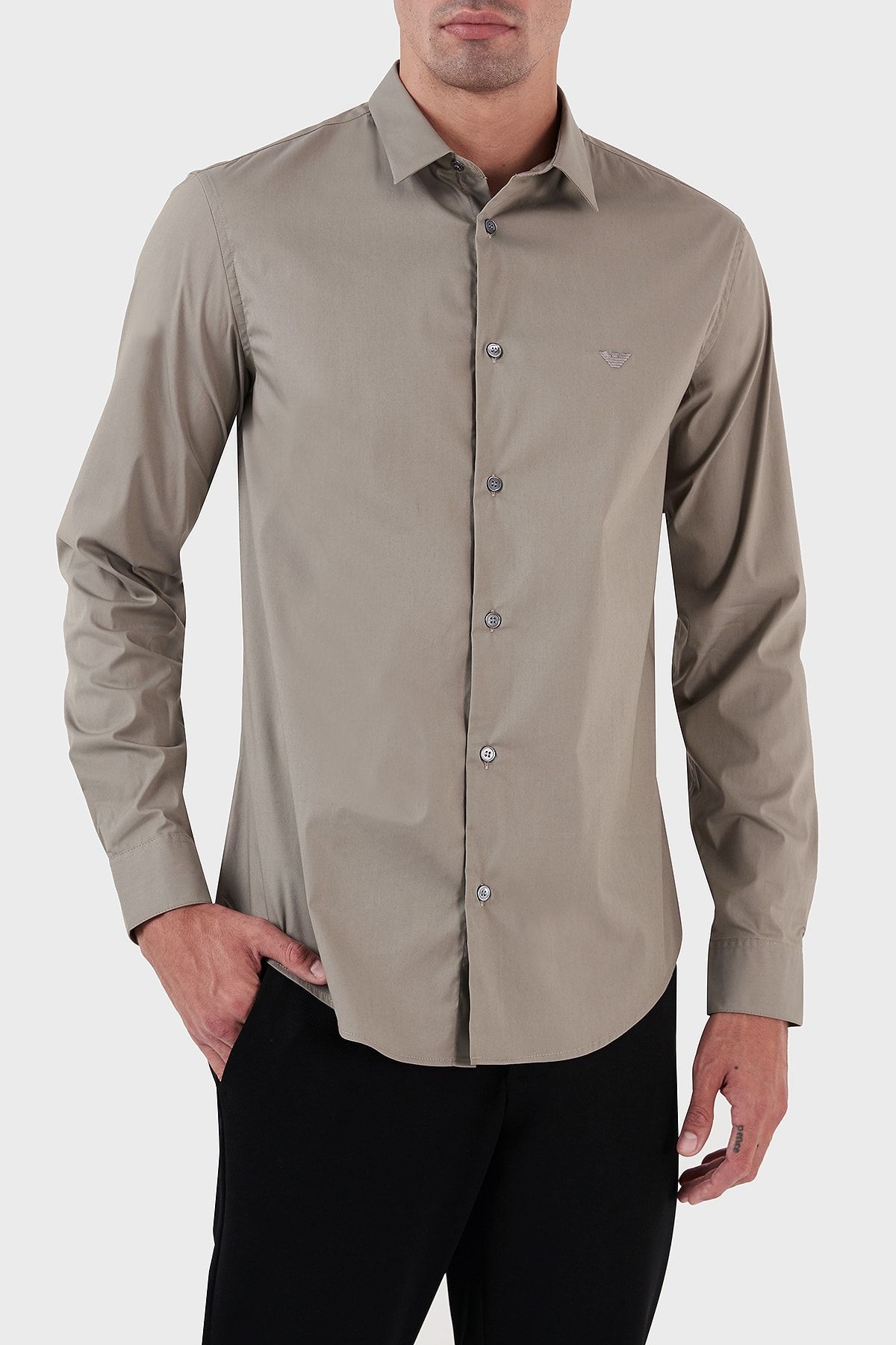 Emporio Armani-Cotton Regular Fit Shirt Men's SHIRT 8N1C09 1NI9Z 0643 3