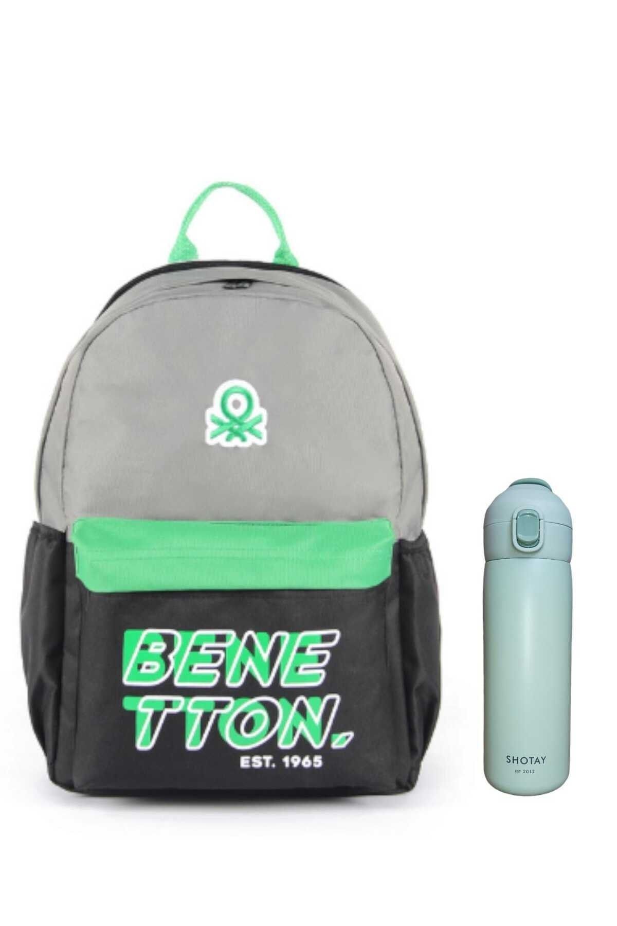 United Colors of Benetton BENETTON ORIGINAL SCHOOL BAG BACKPACK DRINKER flask THERMOS SET