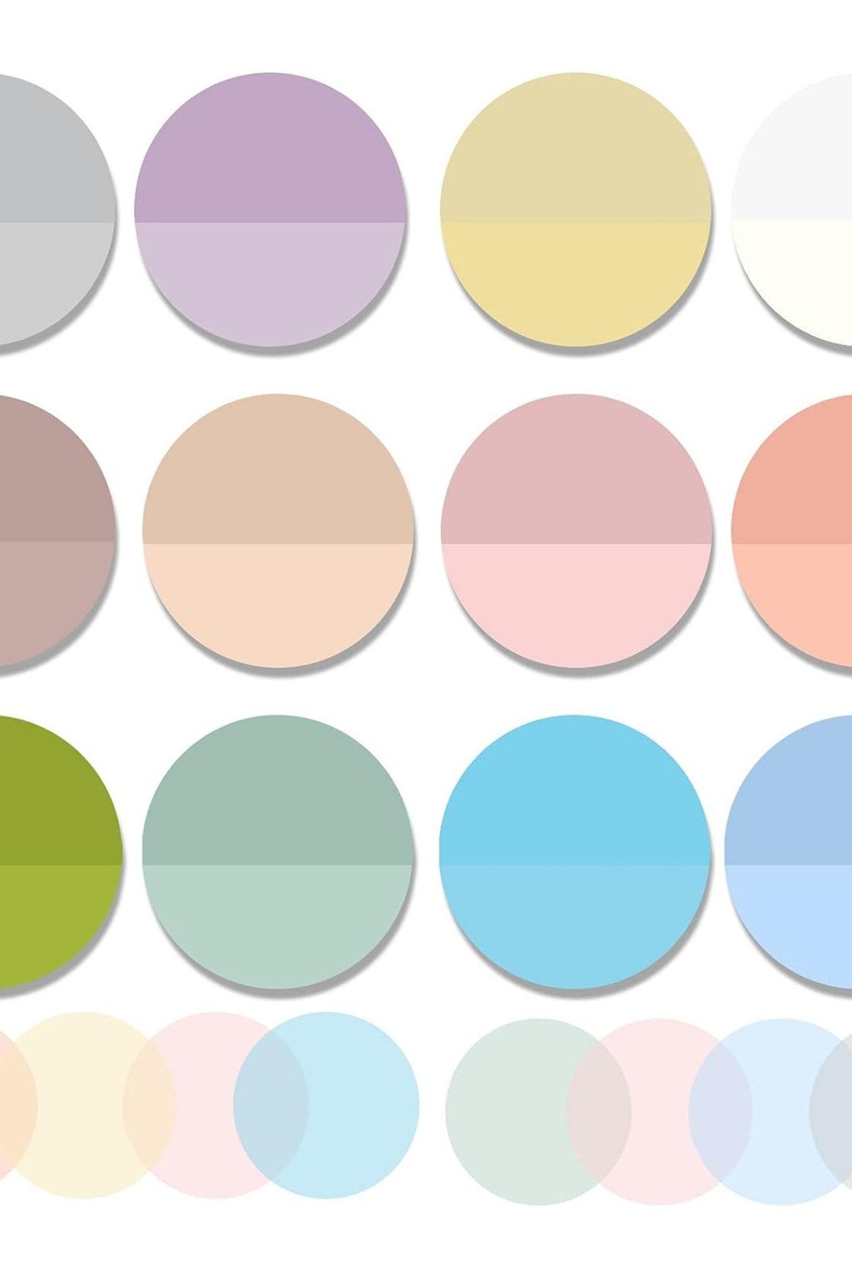 EZOSHOP-Transparent Colored Post-it Sticky Post-It Note Paper Dairenot Set of 5-2 Soft Colors 6
