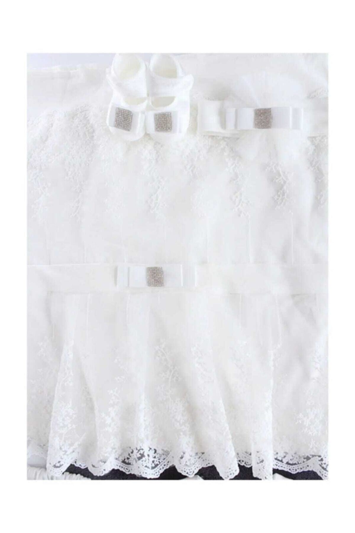 Eda Baby Yenidogan Kiz Bebek Beyaz Etek Dantelli Hastane Cikisi 1180 fotoğrafı 4 (önizleme)