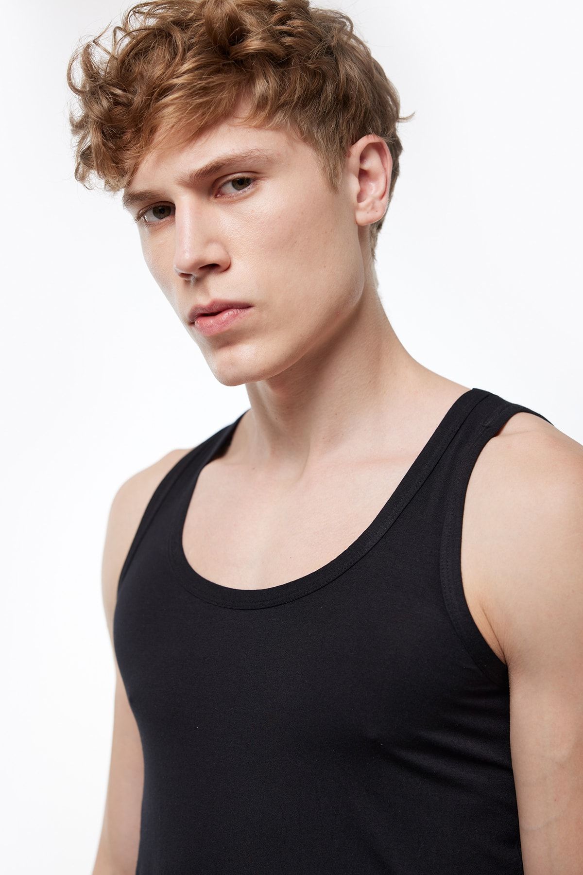 Malabadi-Men's Black High-End Micro Modal Undershirt 910 3