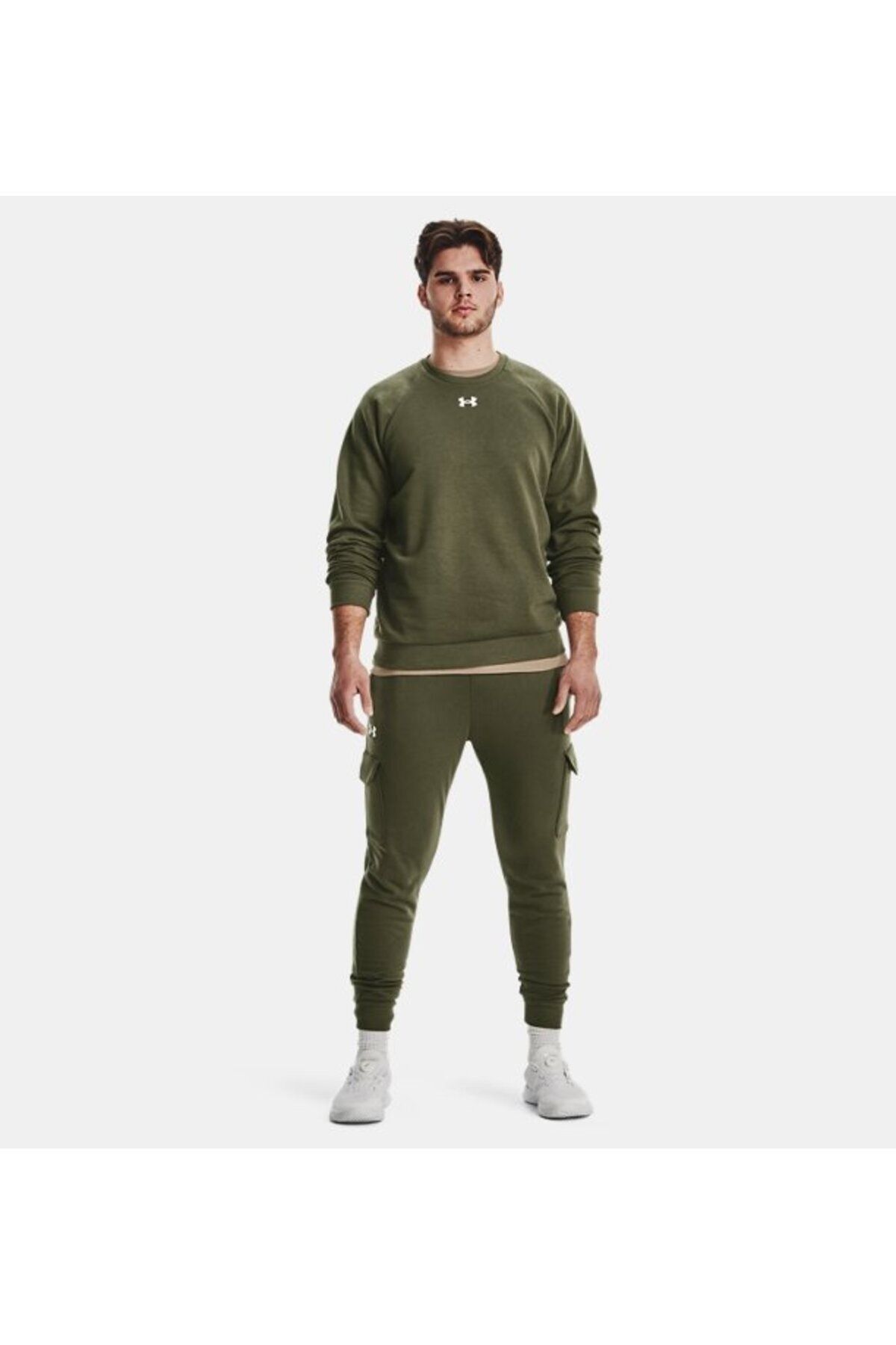 سویشرت ورزشی سبز مردانه یقه دوچرخه رقیب UA 1379755 390 Under Armour