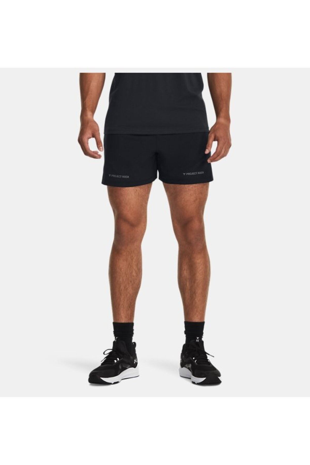 شورت ورزشی مشکی مردانه Project Rock 5 بافندگی 1380178 001 Under Armour