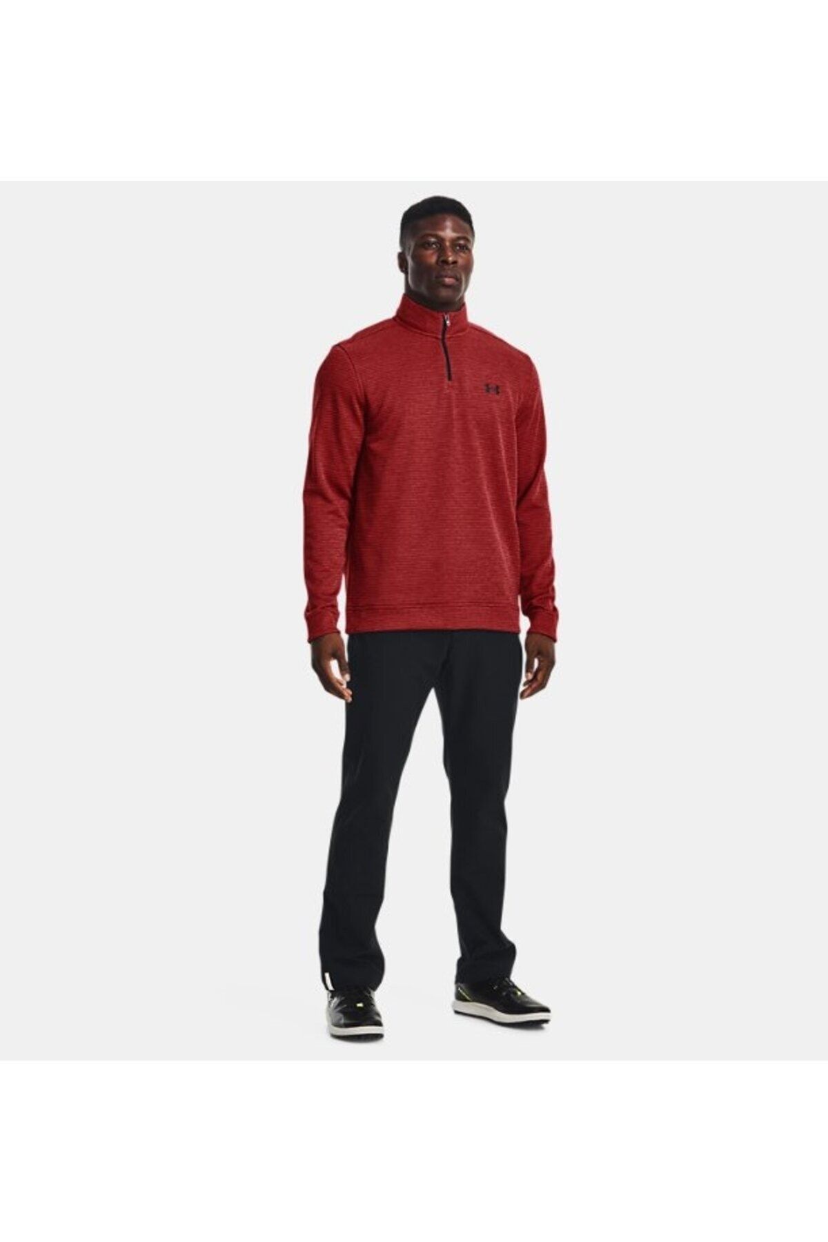 سویشرت ورزشی قرمز مردانه ژاکت طوفان UA در ua ¼ زیپ 1373674 610 Under Armour