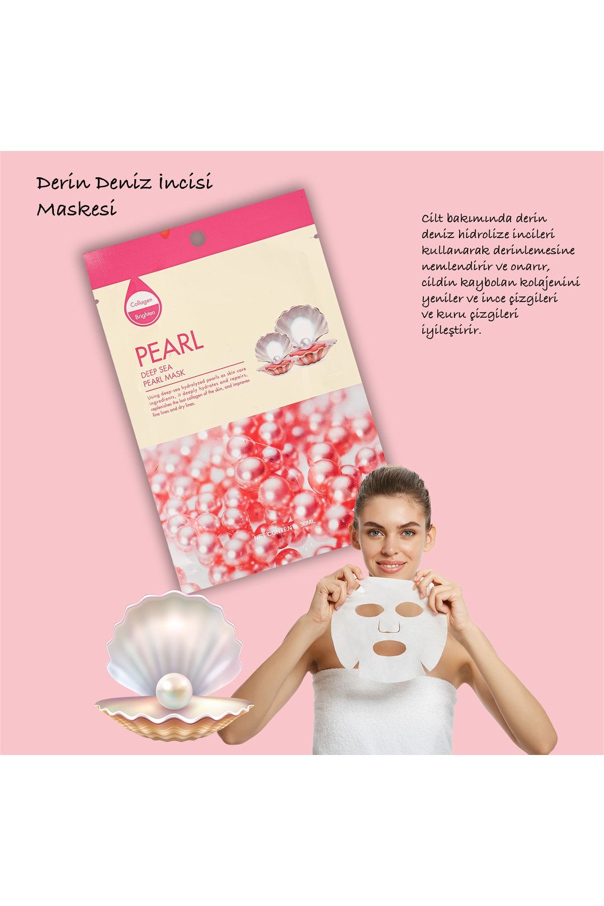 Xolo 5 Adet Derin Deniz İnci Maskesi Hanımeli Özlü Deep Sea Pearl Mask 