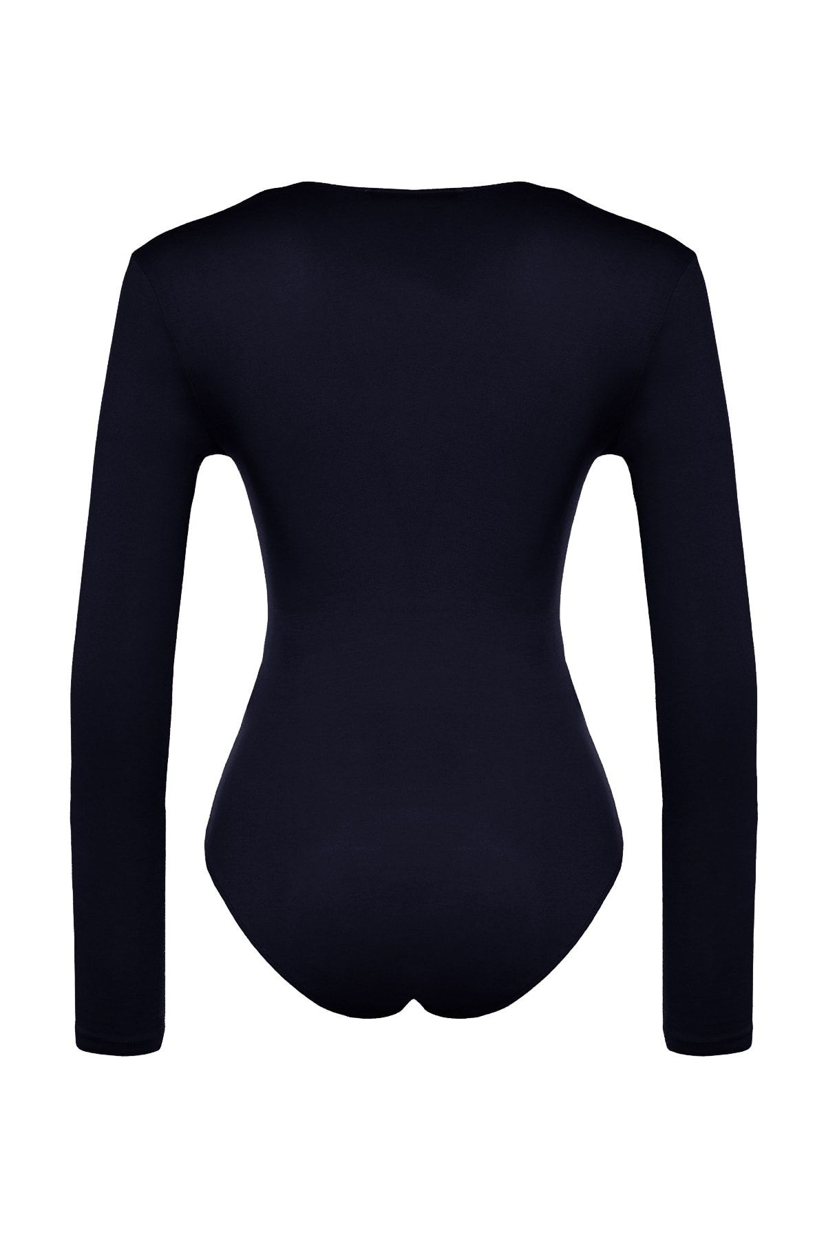 Trendyol Collection-Темно-синій боді з V-подібним вирізом TPRAW22BD0084 8