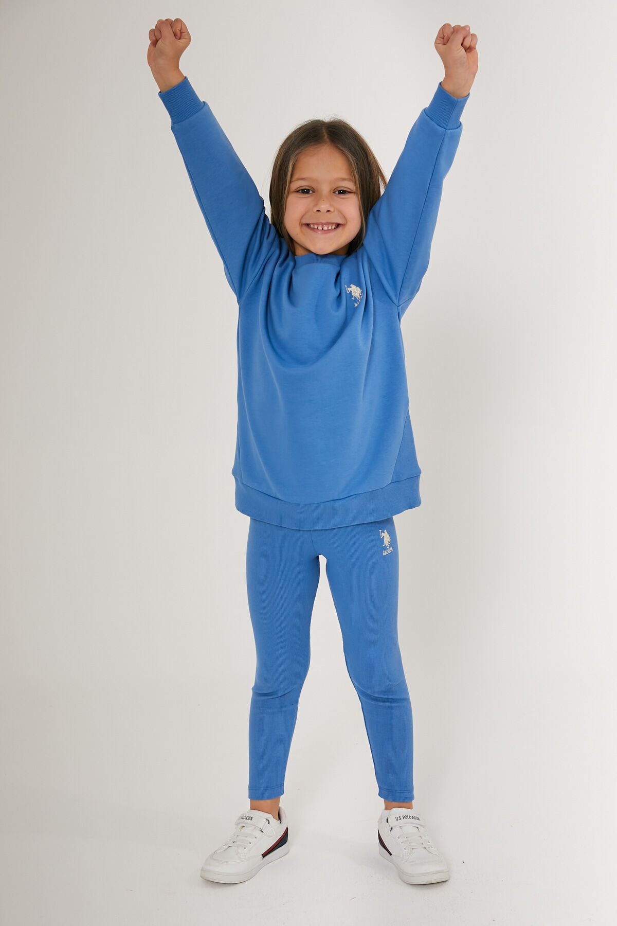 U.S. Polo Assn.-BASE. Polo Assn Shiny Blue Girls Long Sleeve Pajamas Jewelry 2