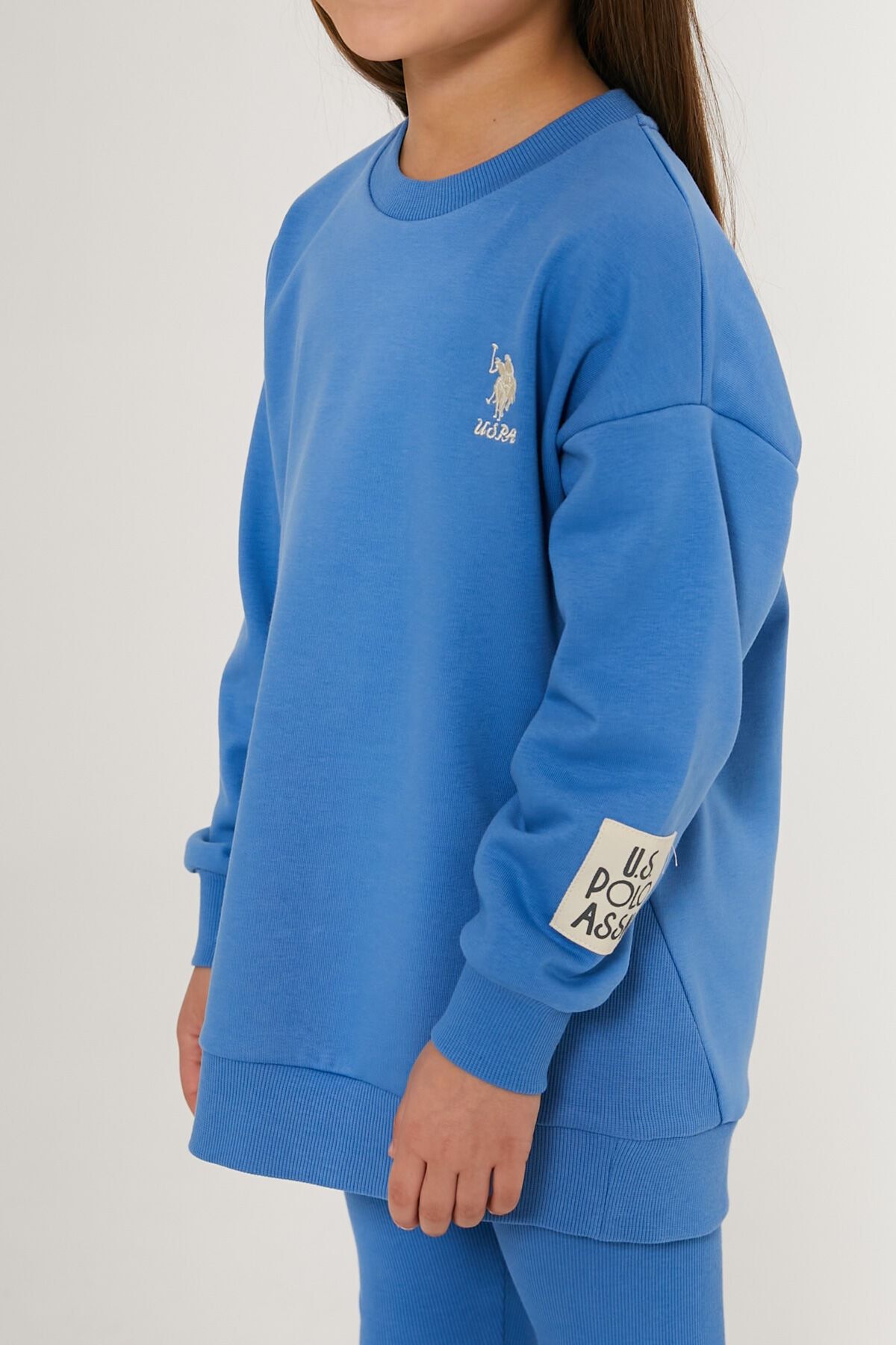 U.S. Polo Assn.-BASE. Polo Assn Shiny Blue Girls Long Sleeve Pajamas Jewelry 4