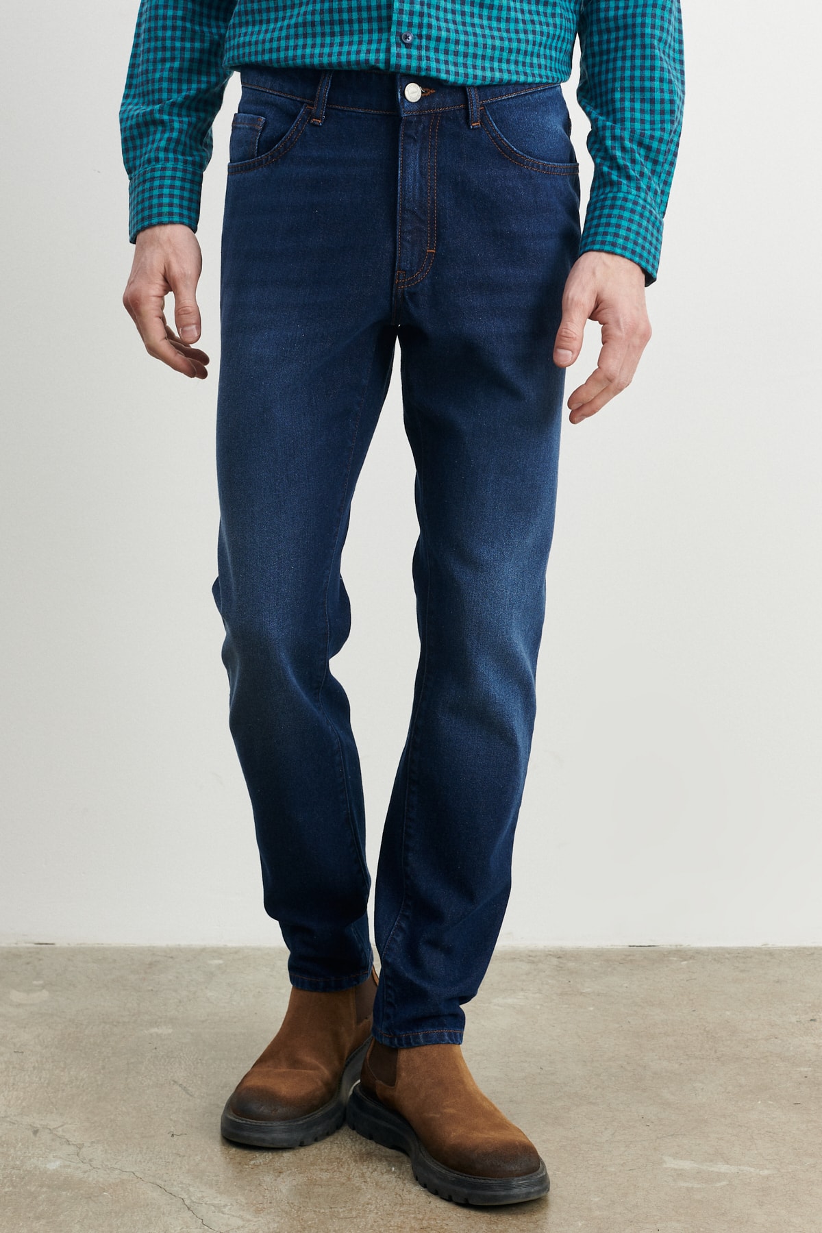Altınyıldız Classics شلوار جین 100% پنبه‌ای مردانه آبی سرمه‌ای Comfort Fit با برش راحت