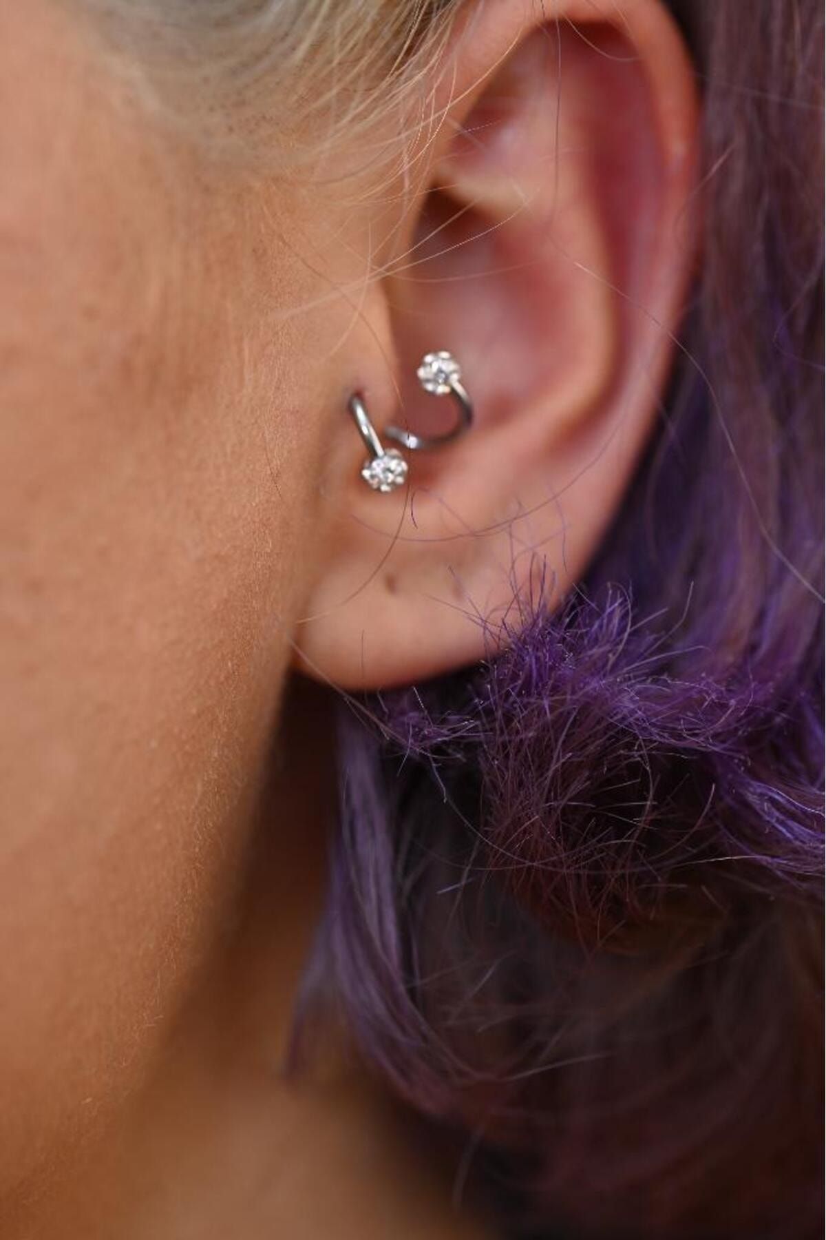 TÜKKAN ACCESSORİES-HAMUR SHAMBALA BALL CIRRAHİ STEEL CURVED TRAGUS HELİX CRIMP LIP BELL SPIRAL PİERCİNG-0VP167 4