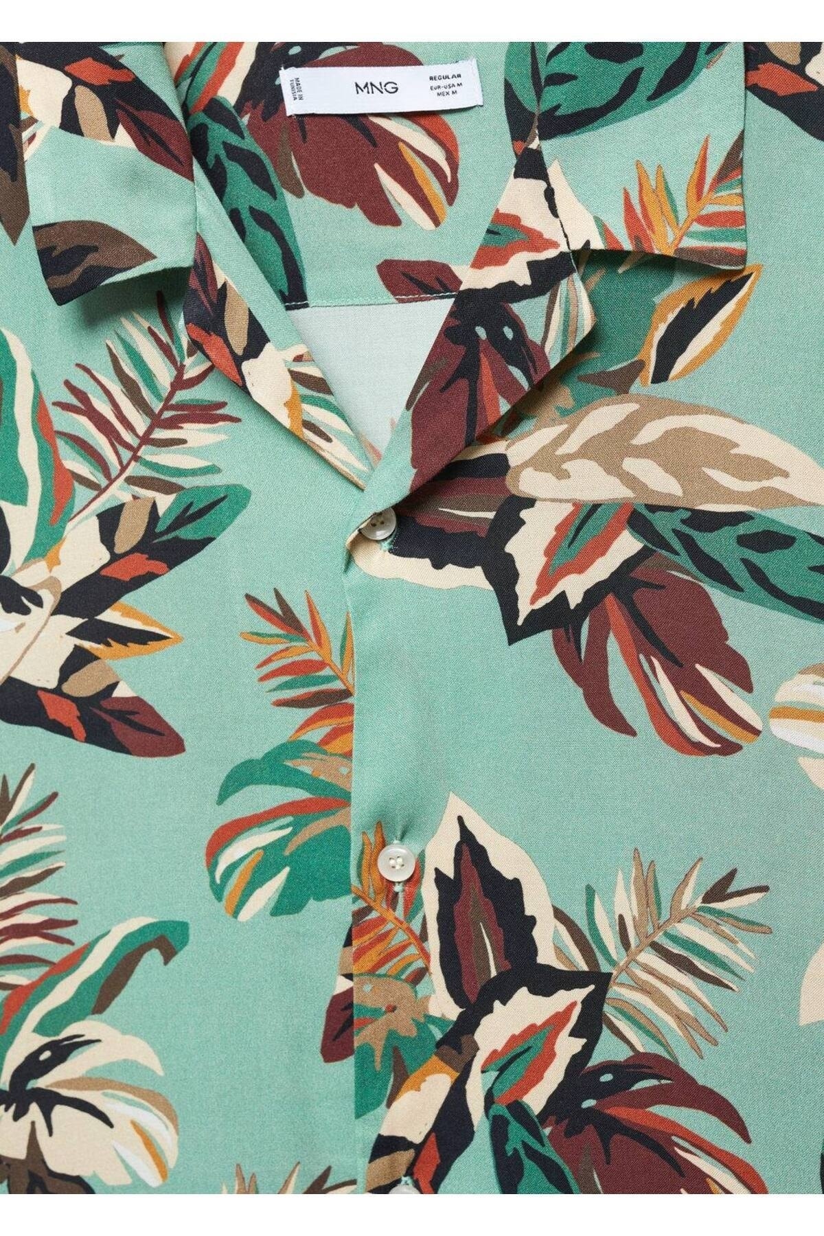 پیراهن مردانه فیروزه منگوMANGO Man | 57065801 اورجینال - تصویر 2