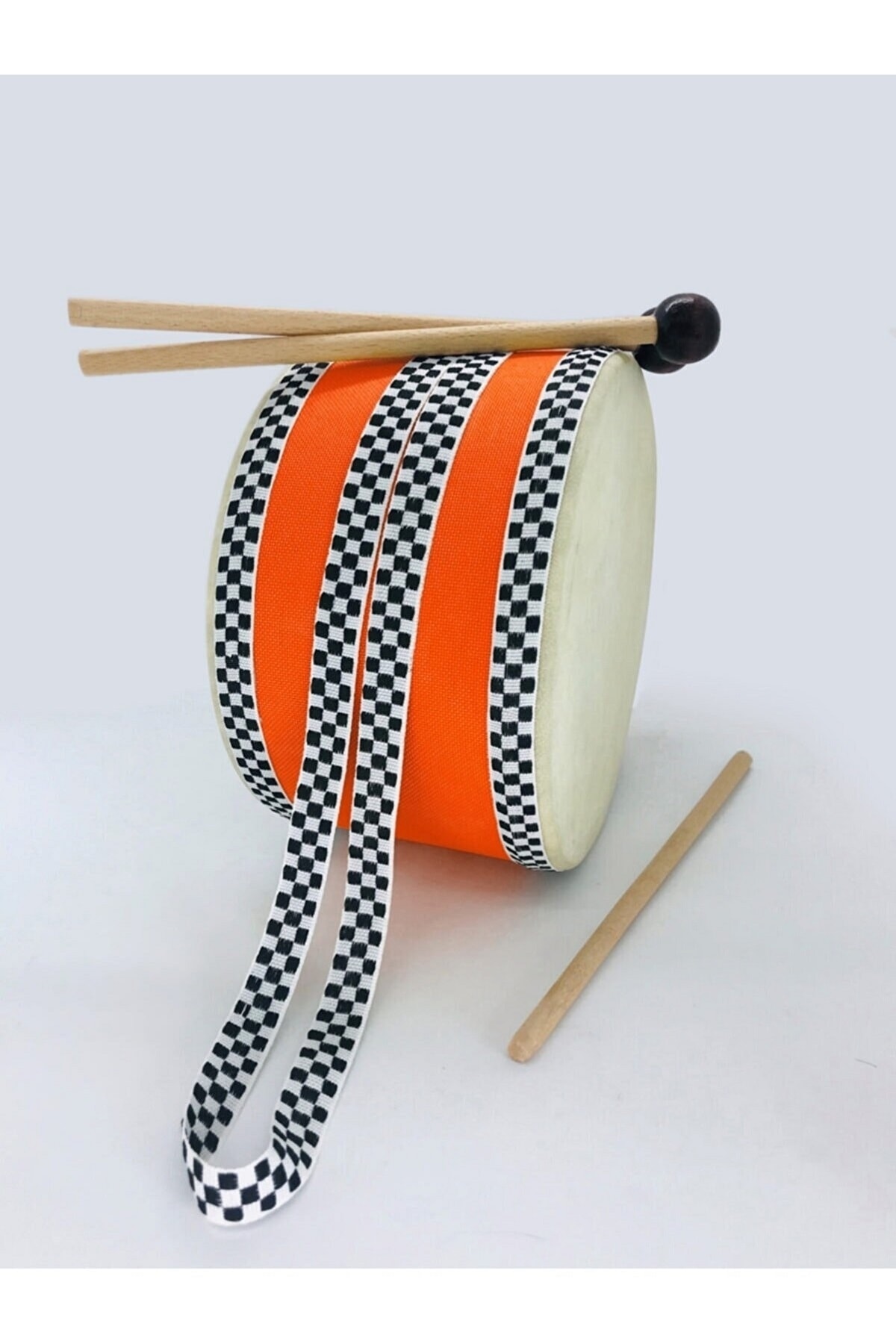 AyasEğiticiOyuncak Deri Patlamaz Oyuncak Davul Müzik Aleti - Turuncu fotoğrafı 2 (önizleme)
