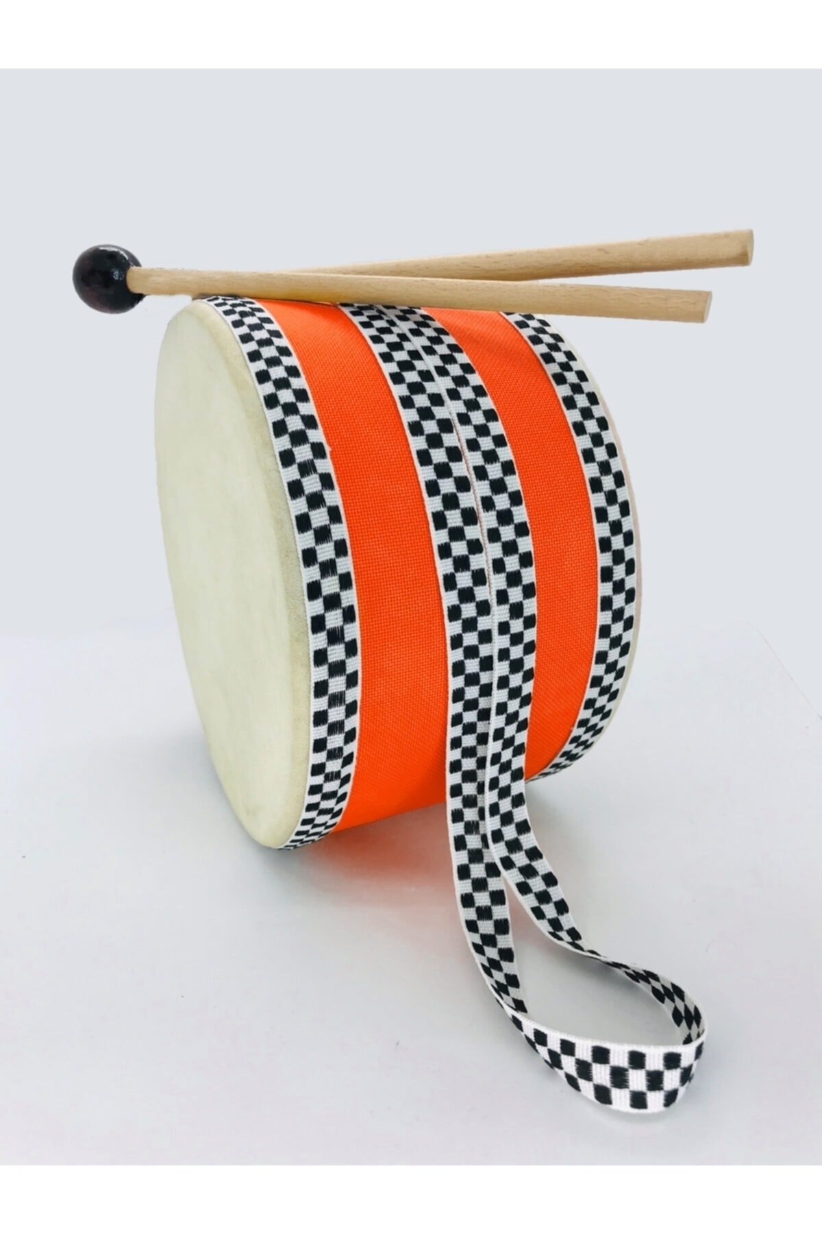 AyasEğiticiOyuncak Deri Patlamaz Oyuncak Davul Müzik Aleti - Turuncu fotoğrafı 4 (önizleme)
