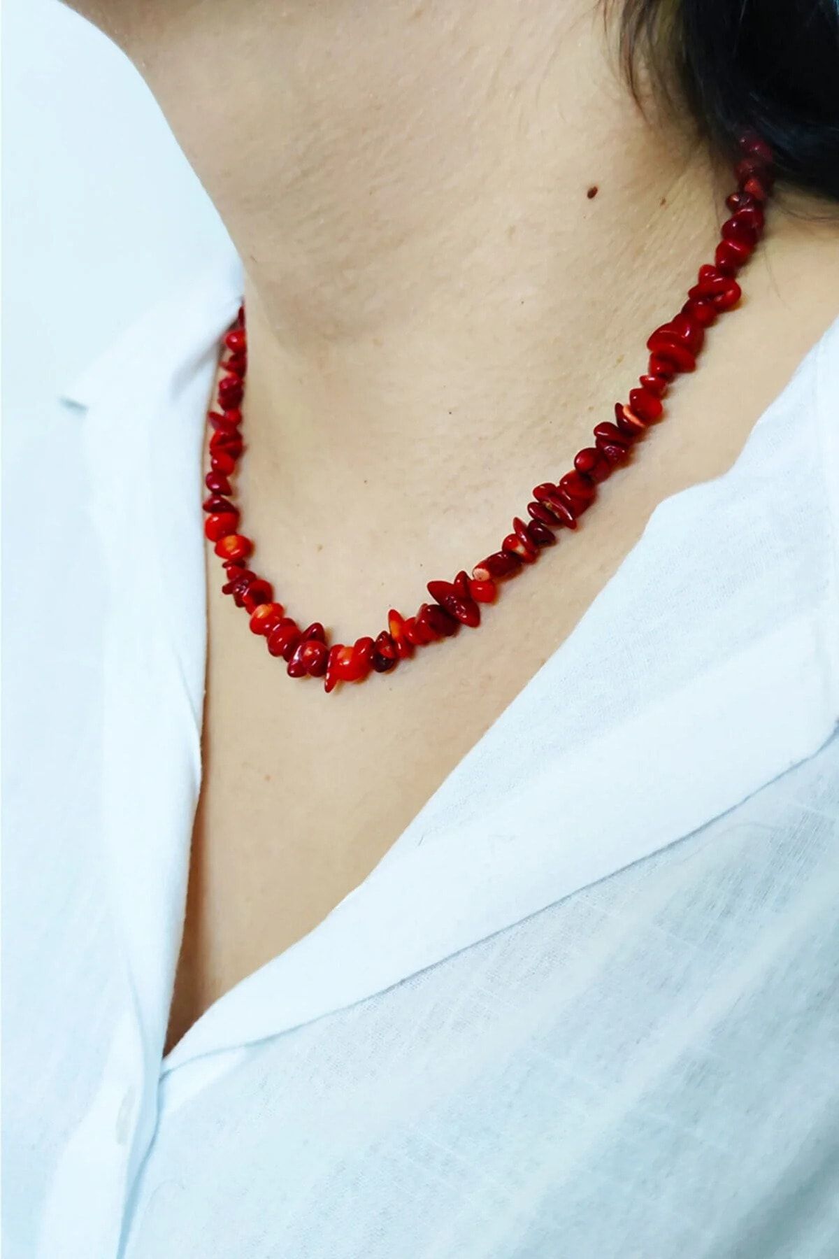 Coral hot sale stone necklace