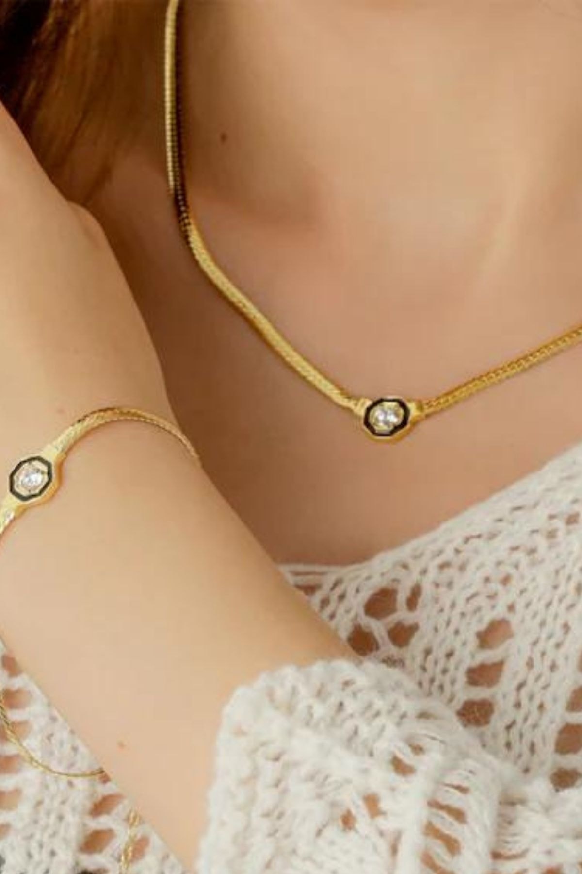 Şimal Silver 925 Ayar Italyan Zinciri Bileklik Kolye Set