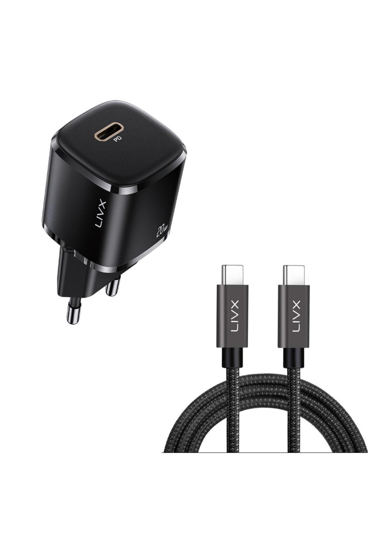Rapid 20W USB-C Mini PD Fast Charger Power Adapter and 1 meter Fast Charging And Data Cable