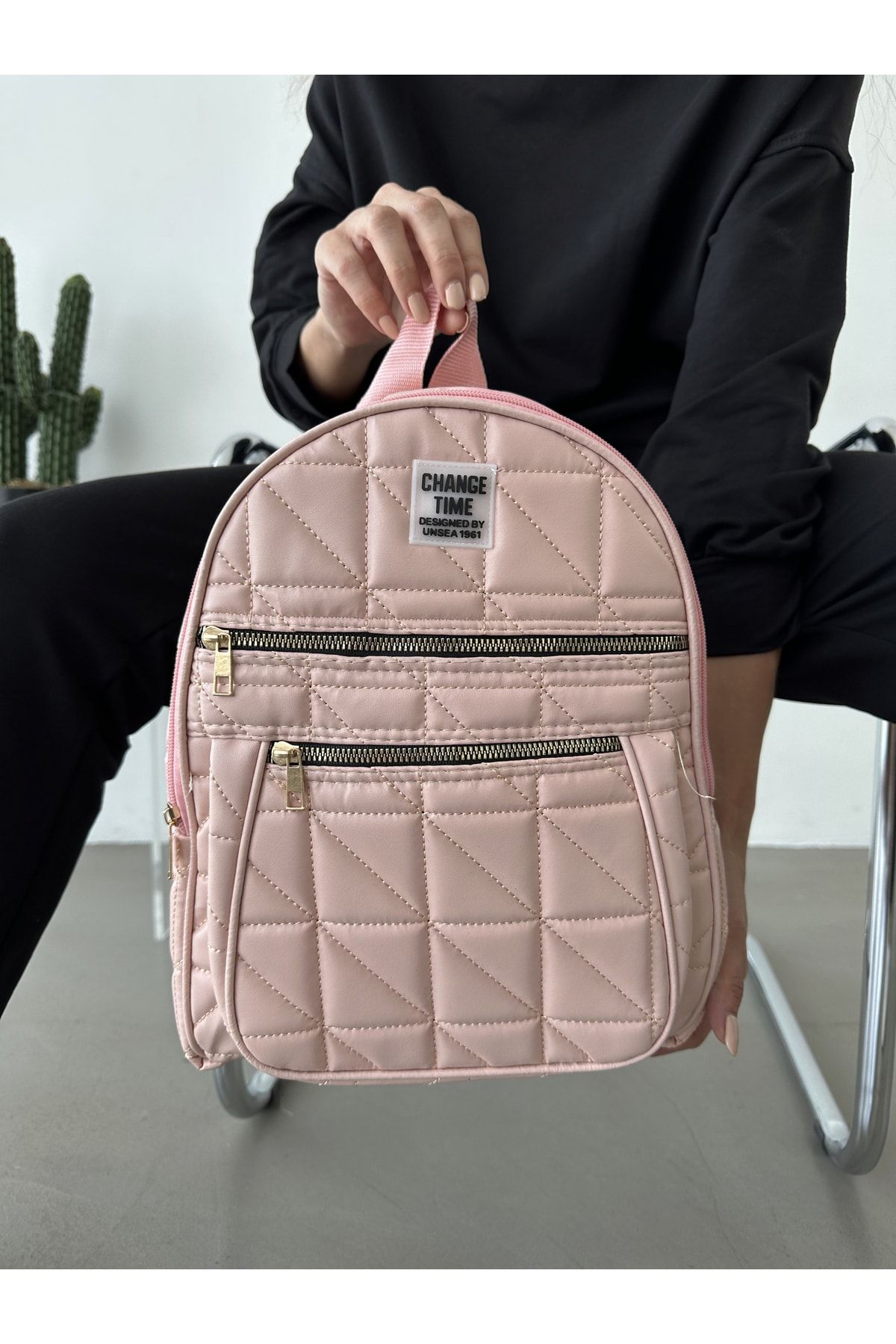 Dusty pink backpack sales