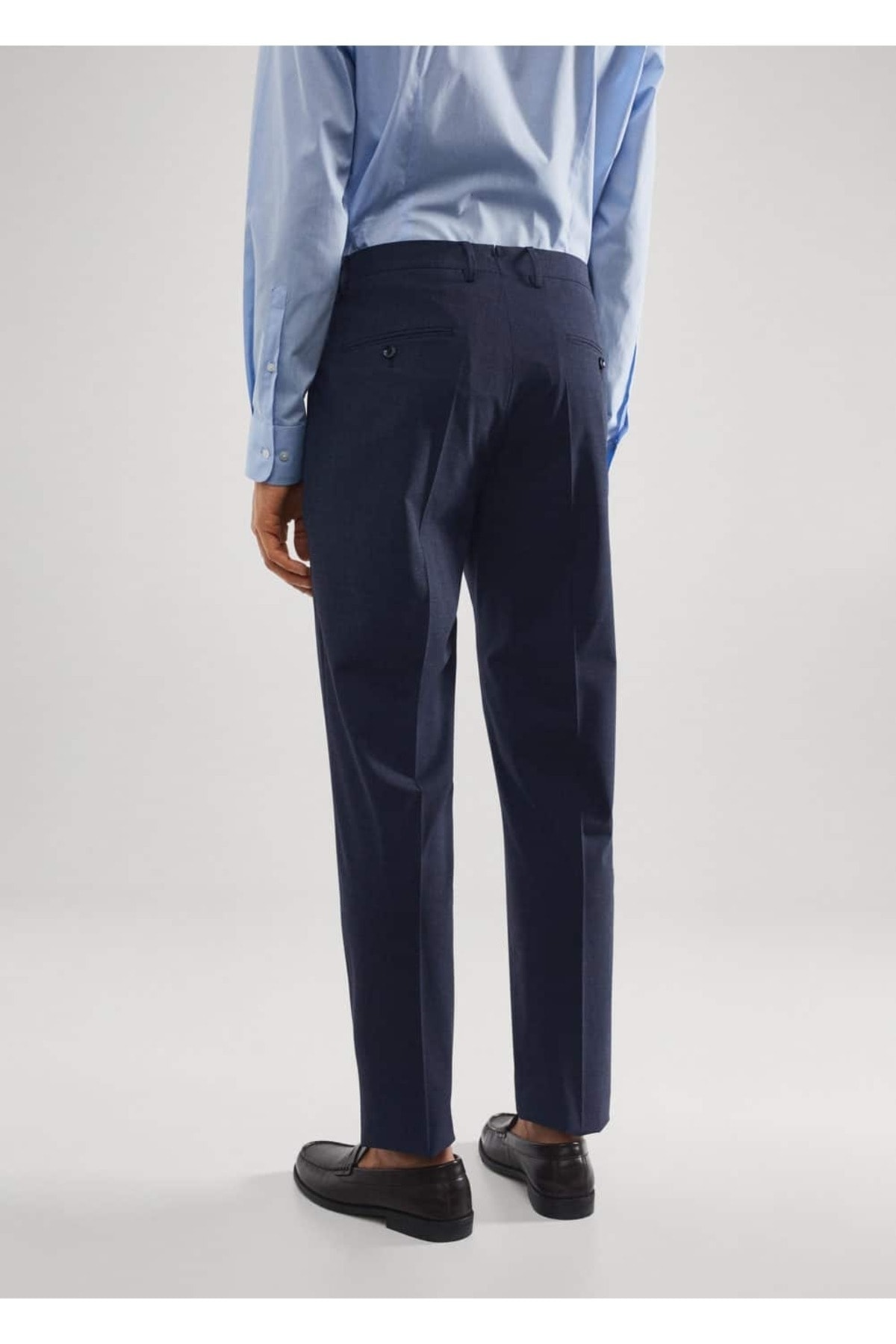 شلوار مردانه آبی منگوMANGO Man | 47010654 اورجینال - تصویر 4