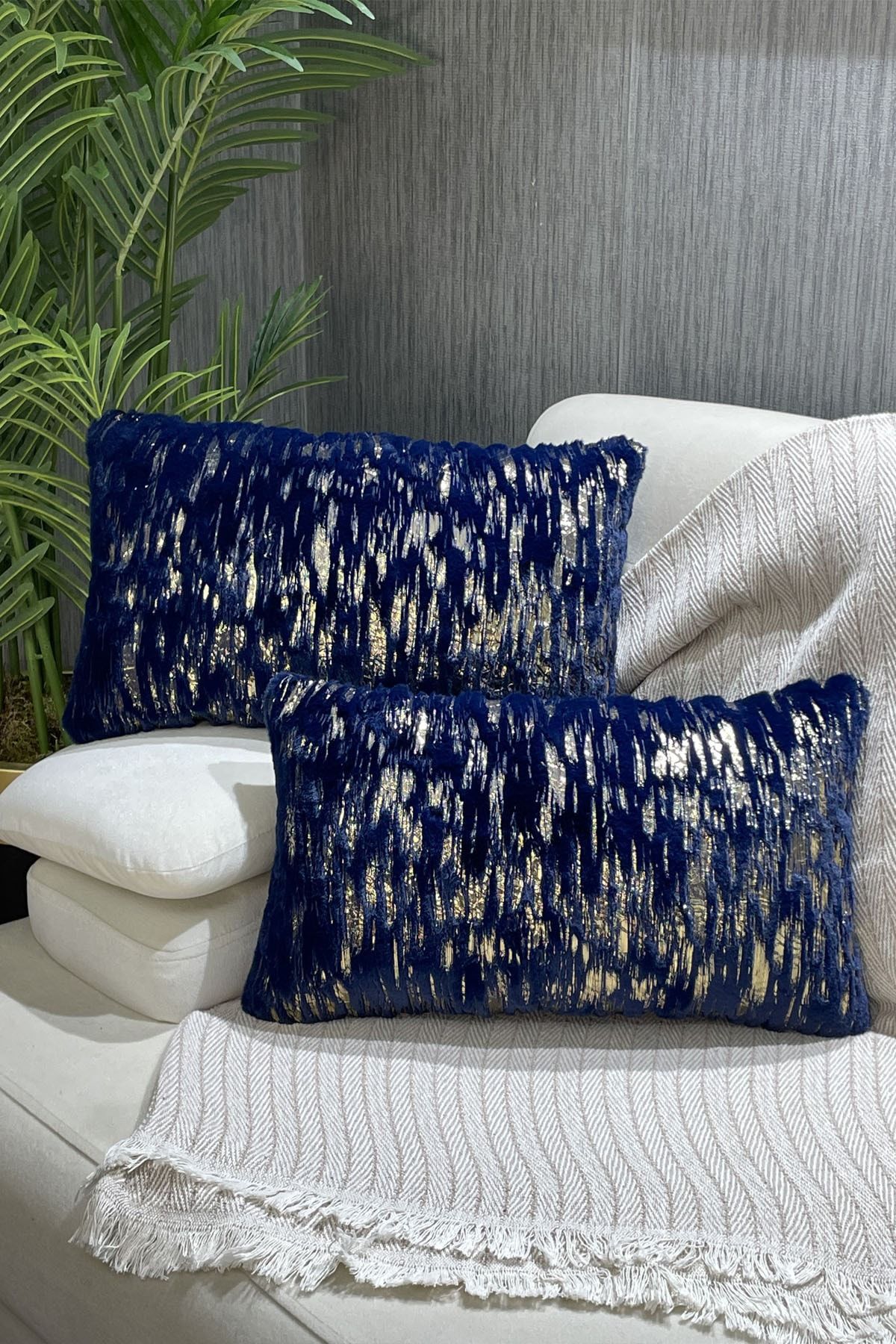 Deep blue throw cheap pillows