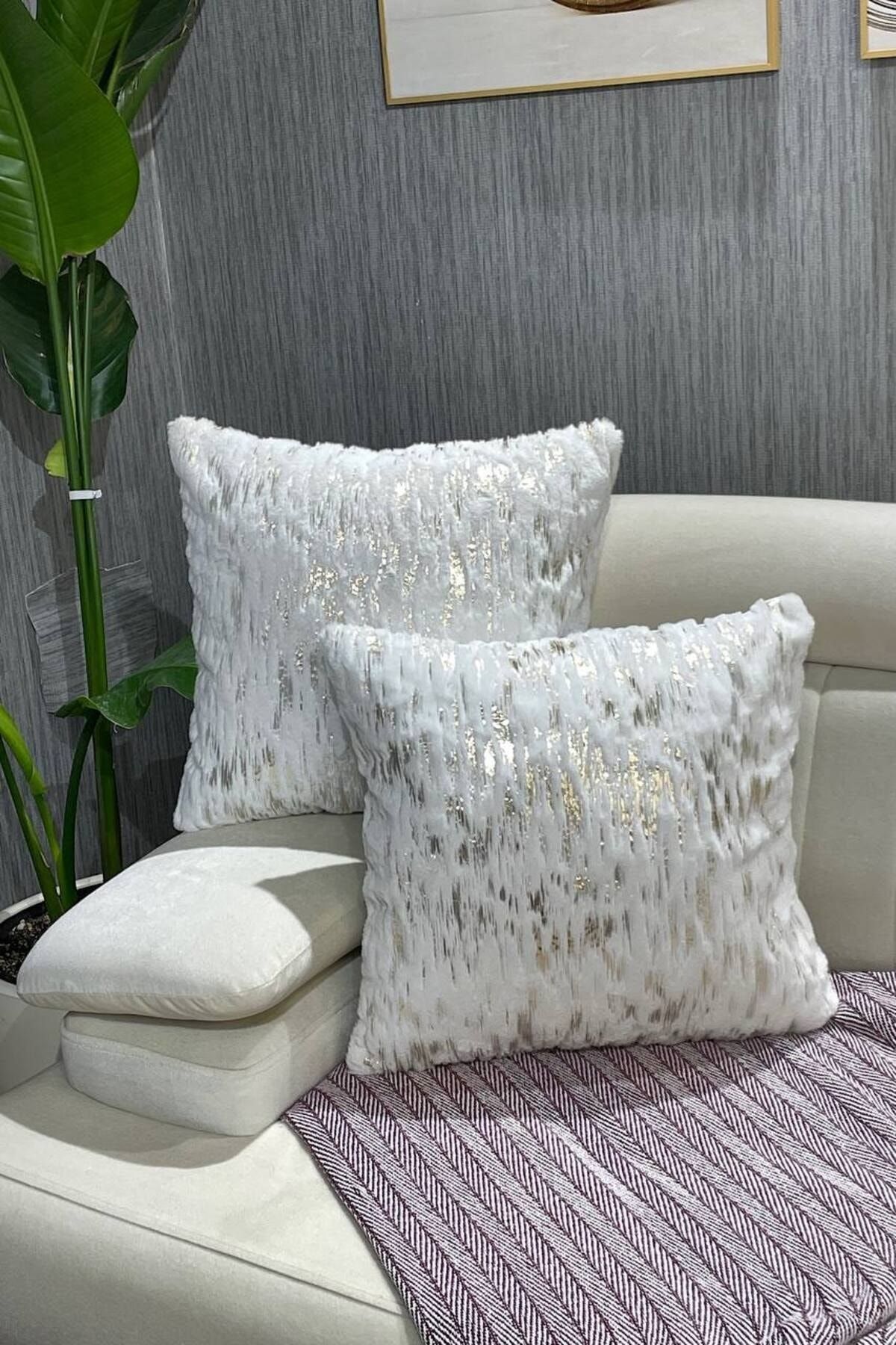 Paris Life-Gilded Plush Rabbit Rabbit Throw Pillow Case Square - White 2