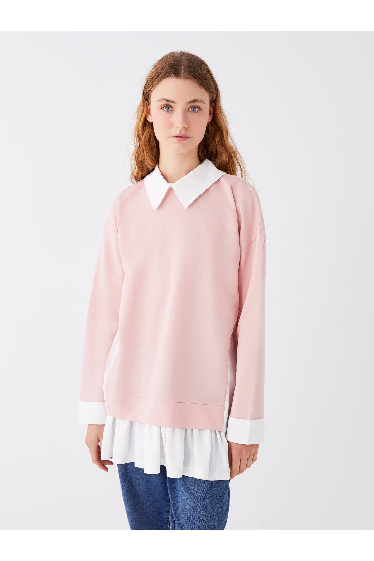 LC Waikiki-Tunica de dama oversize - guler camasa, uni, maneca lunga 1