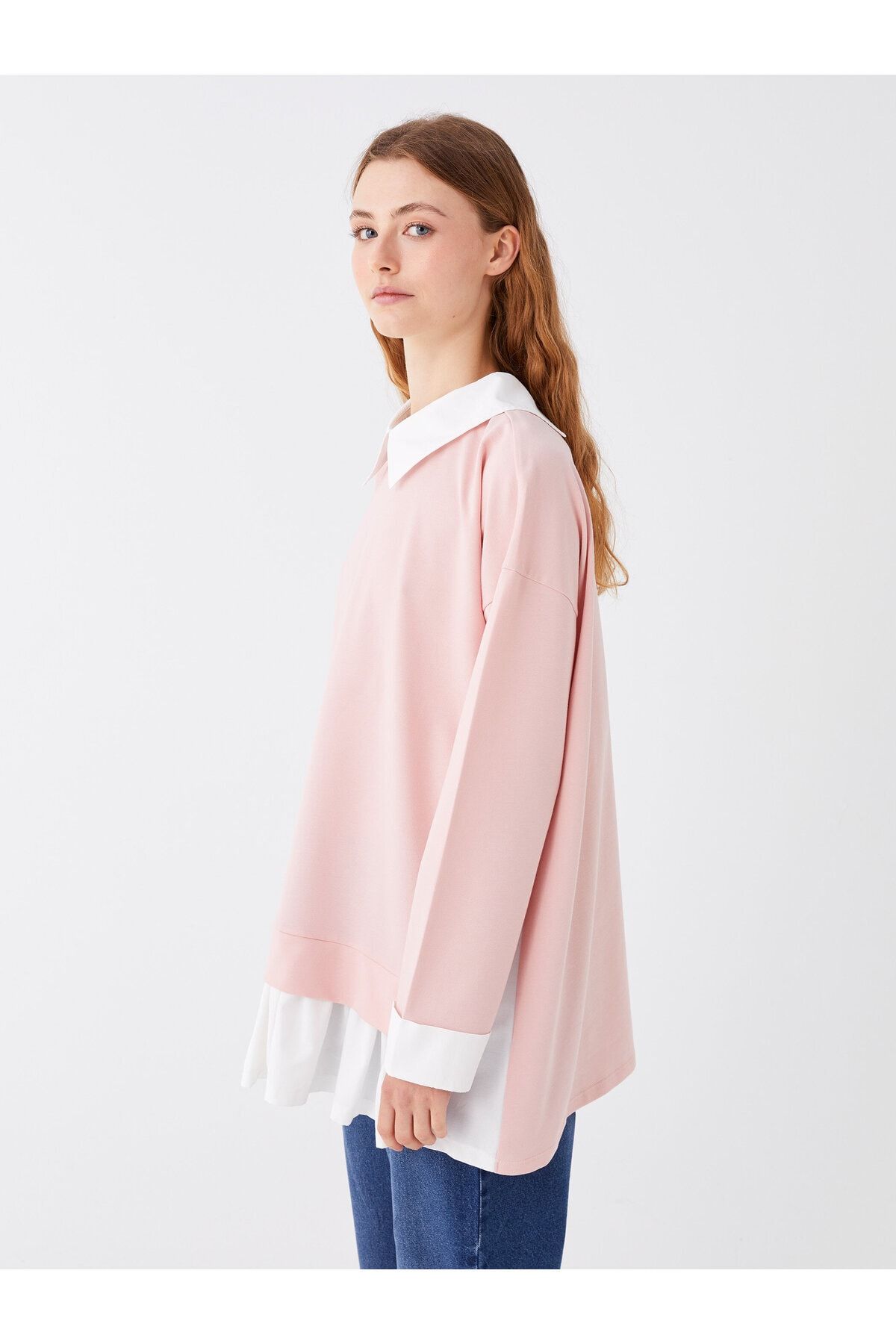 LC Waikiki-Tunica de dama oversize - guler camasa, uni, maneca lunga 2
