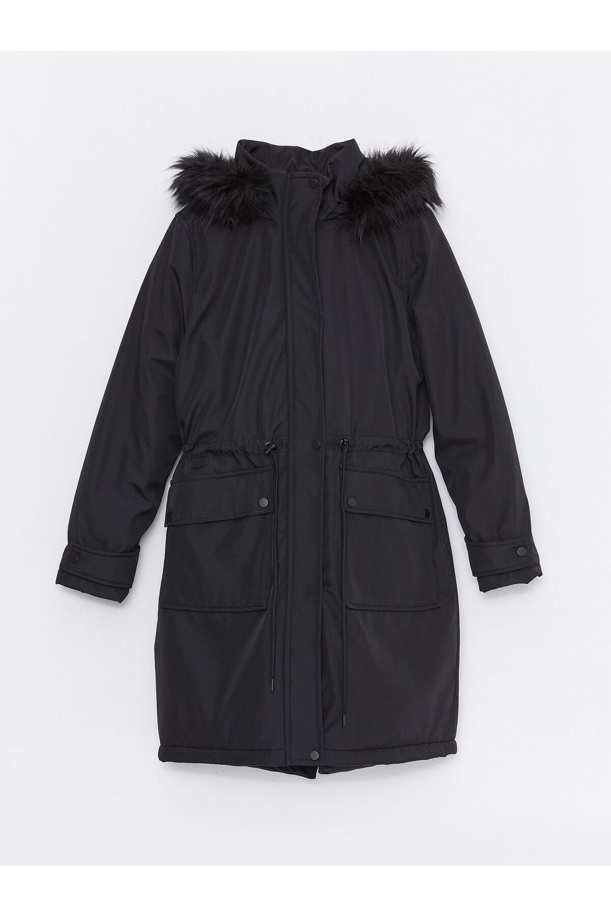 LC Waikiki-Gerader Damenparka mit langen Ärmeln und Kapuze 7