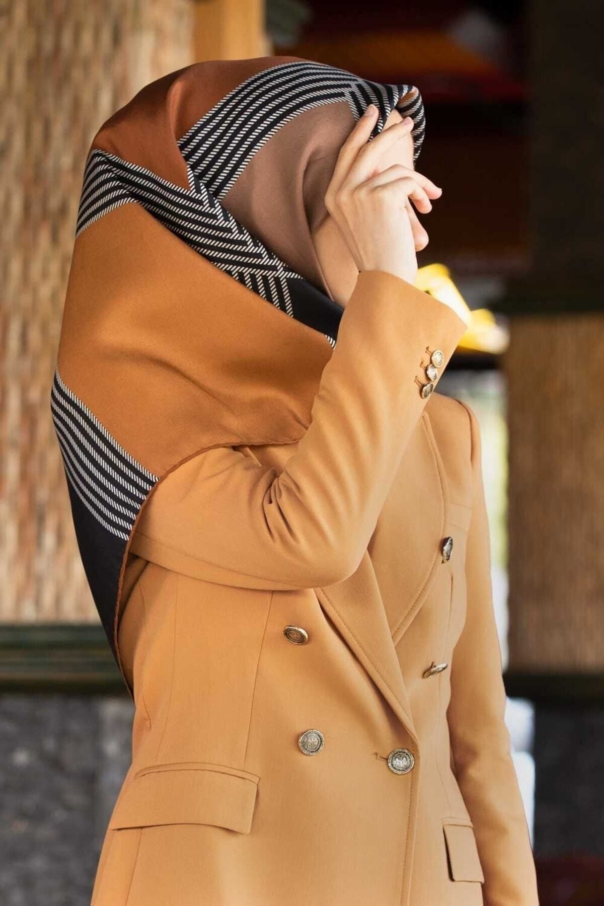روسری زرد زنانه خردل IPEK اورجینال Vissona