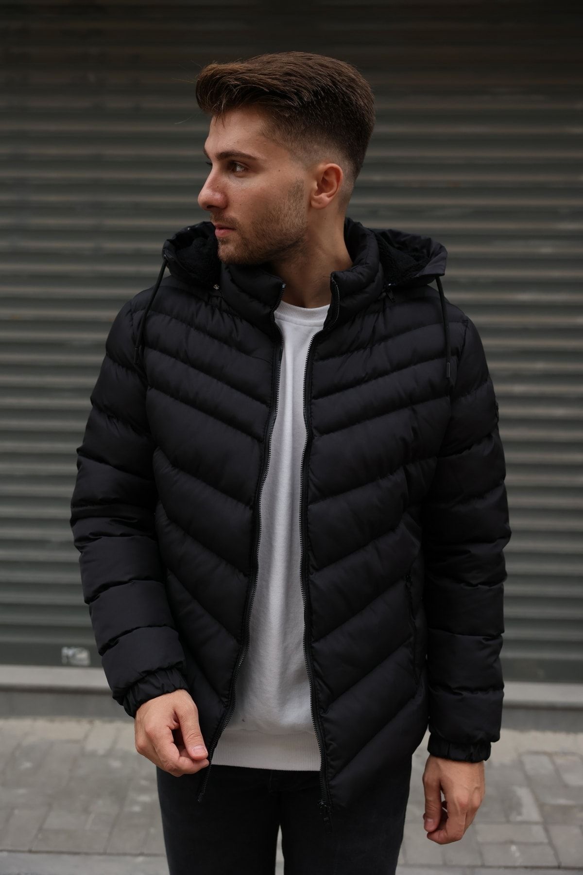 Fur lined shop puffer jacket mens