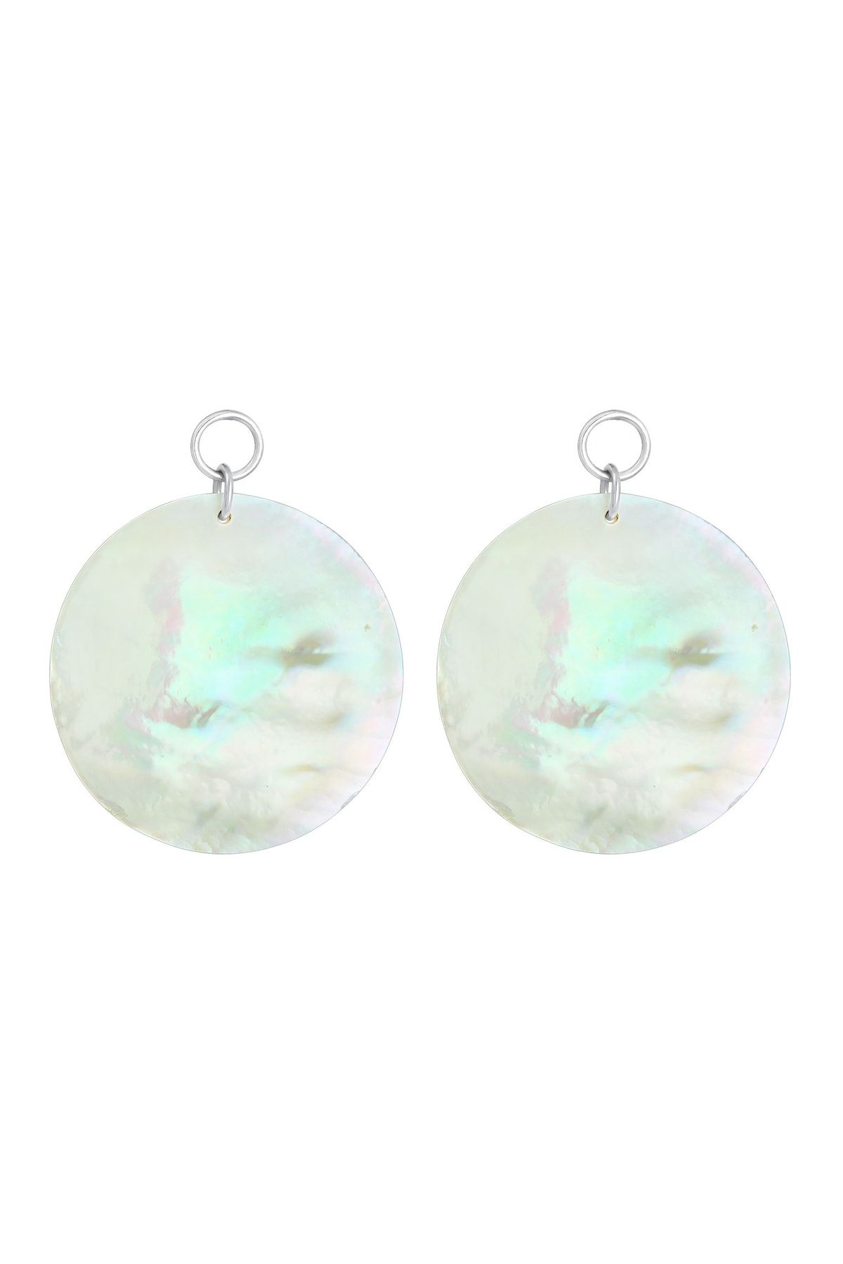 ELLI-Ohrringe Hänger Perlmutt-Plättchen Schimmernd 925 Silber 2