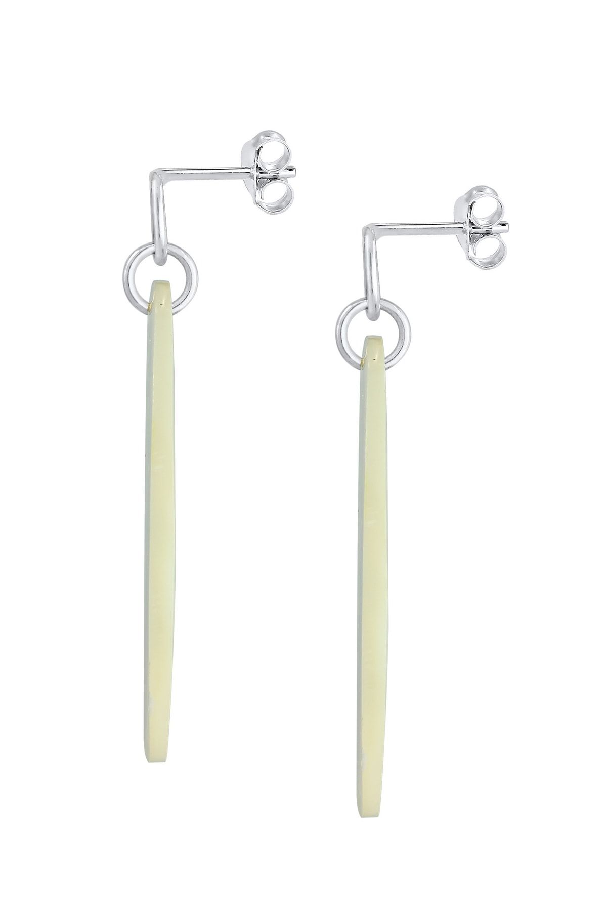 ELLI-Ohrringe Hänger Perlmutt-Plättchen Schimmernd 925 Silber 3