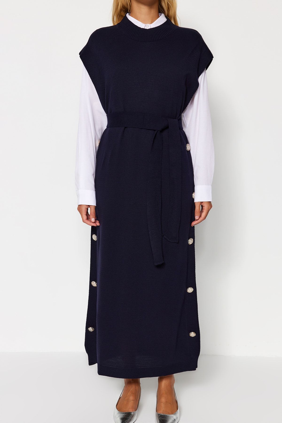 Modest clearance navy dress