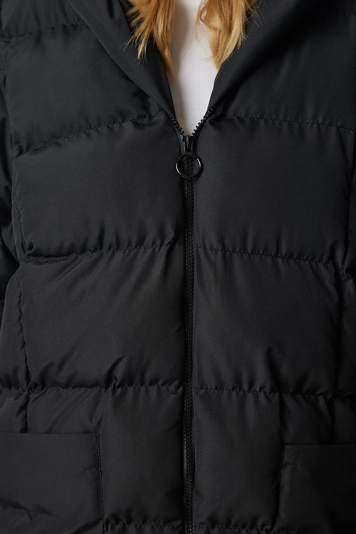 Happiness İstanbul-Dámsky oversize puffer kabát s kapucňou NT00429 6