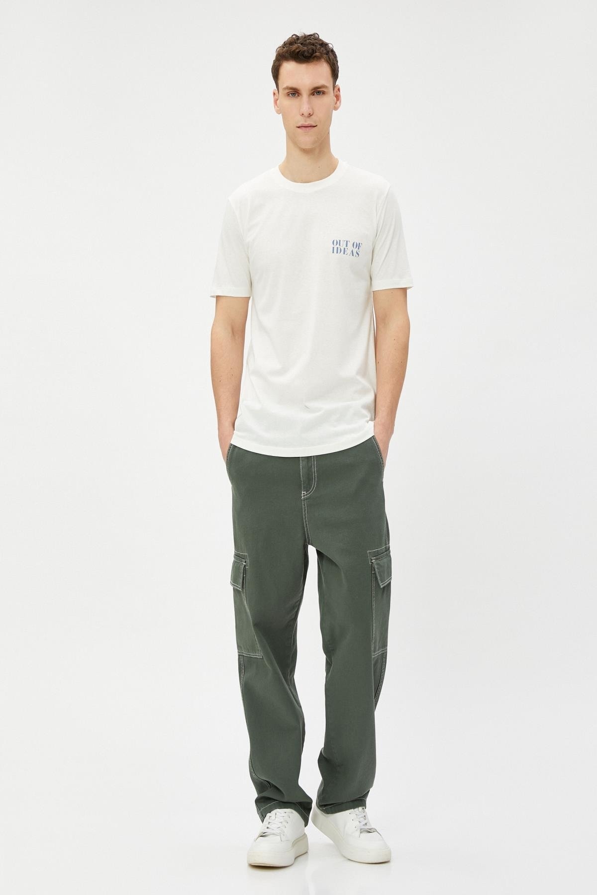 تیشرت مردانه سفید کوتون | 3SAM10914HK اورجینال - تصویر 2