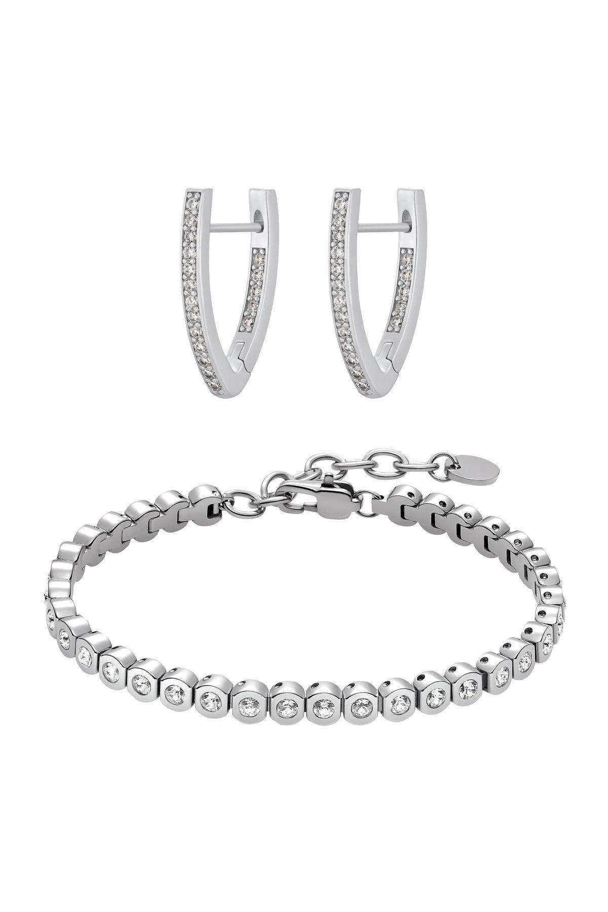 Heideman-Schmuckset Frauen mit Armband und Ohrringen Set Amilla silberfarben Basic 1