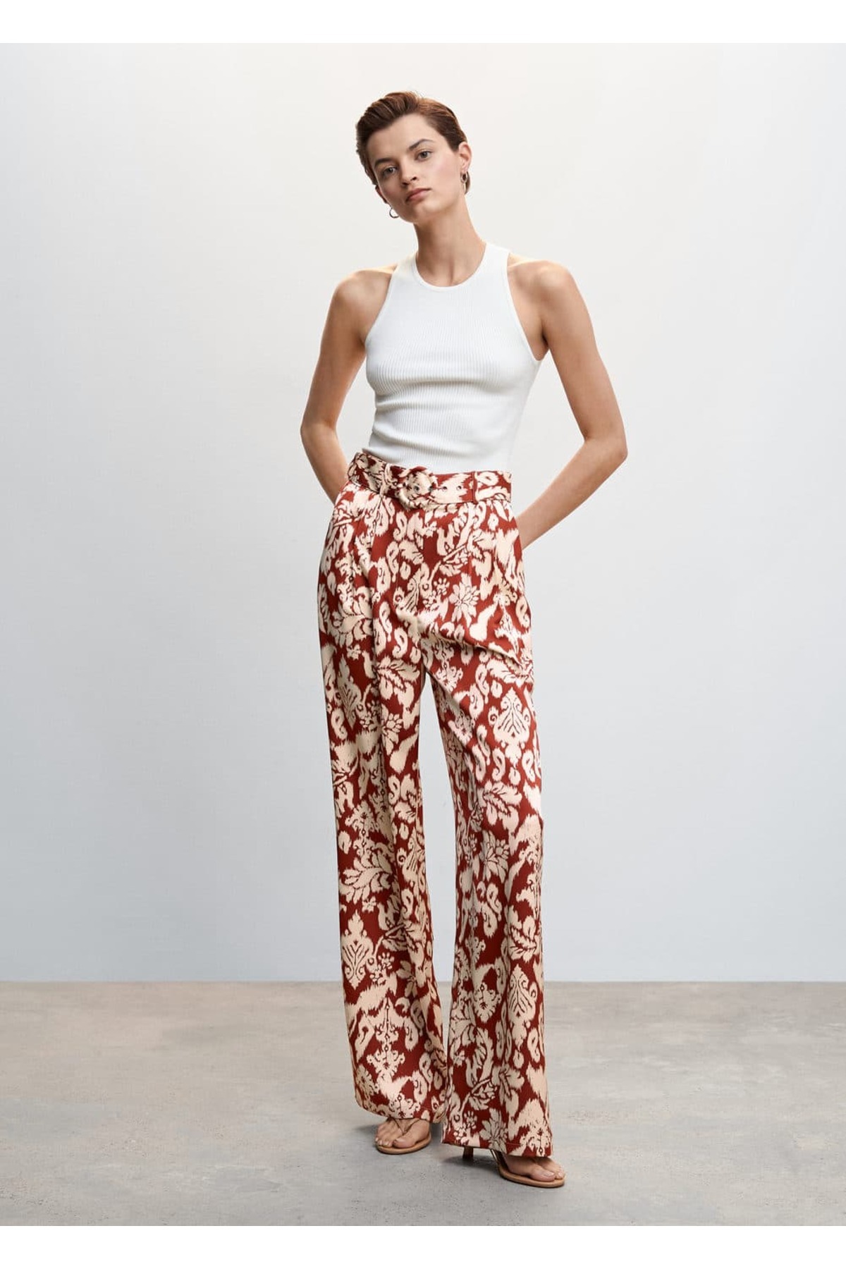 MANGO Woman-Gemusterte Palazzo-Hose 19