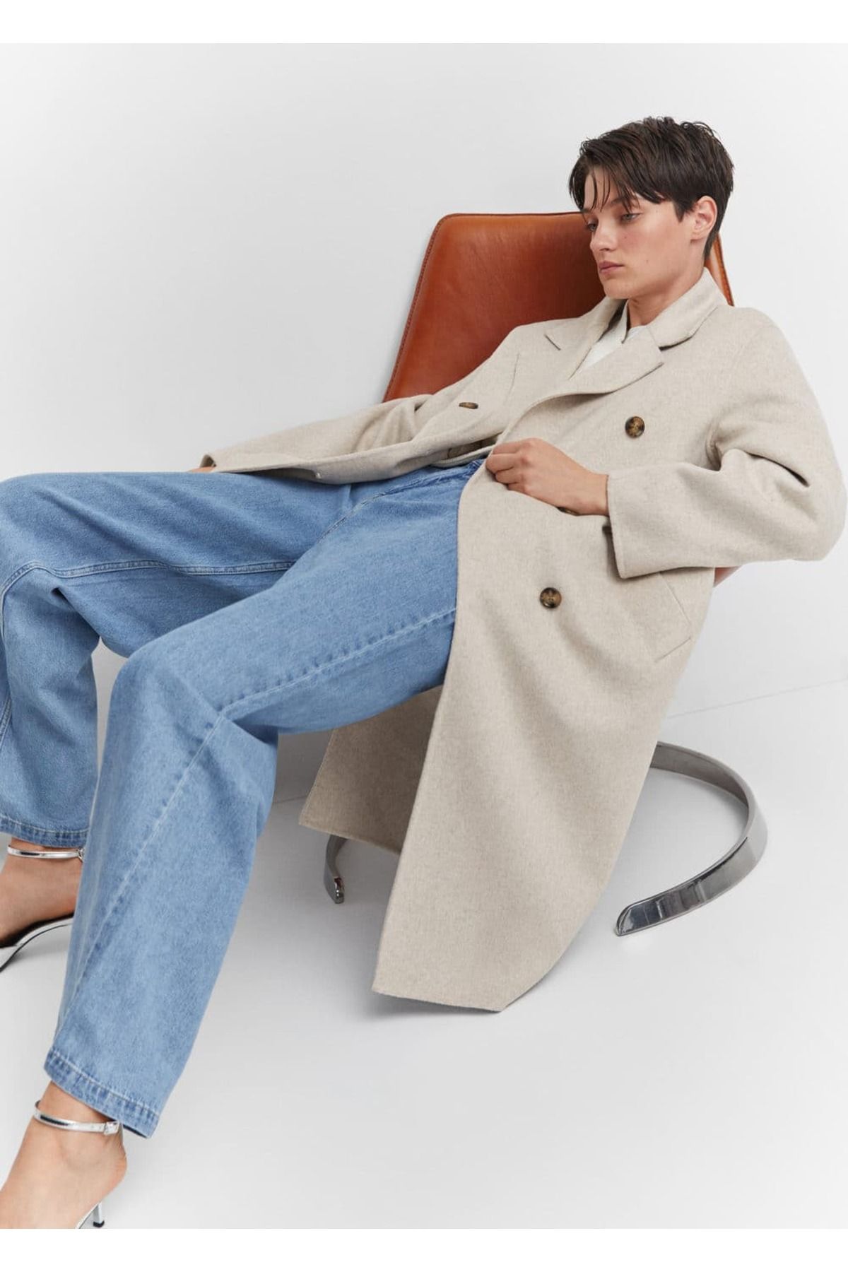 El yapımı oversize yün palto - 20