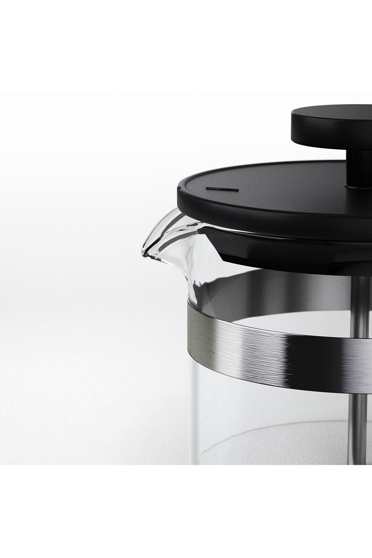 IKEA-Heat Resistant French Press Glass Teapot 1 Lt 22 cm Stainless Steel 2