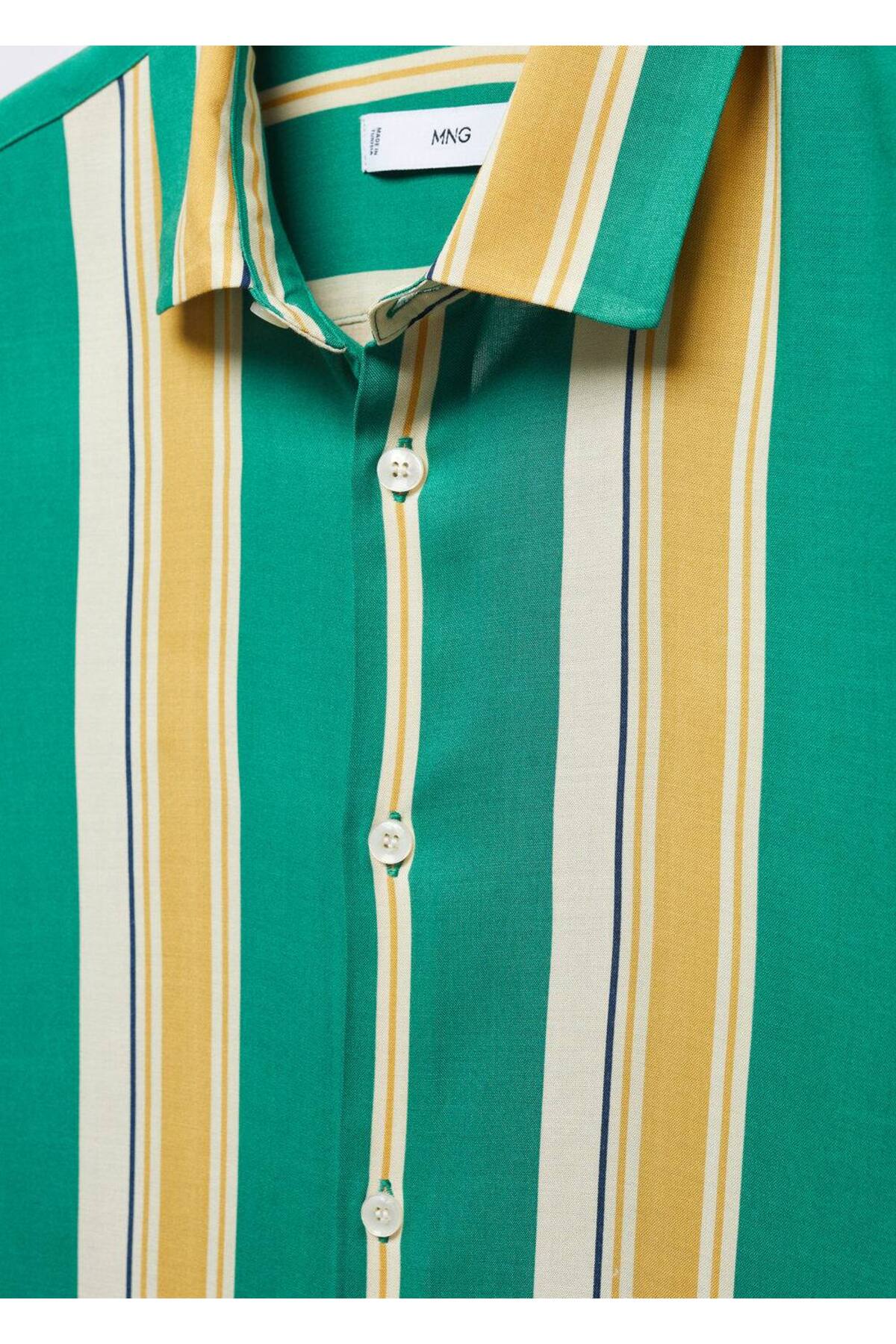 پیراهن مردانه سبز منگوMANGO Man | 57005807 اورجینال - تصویر 2