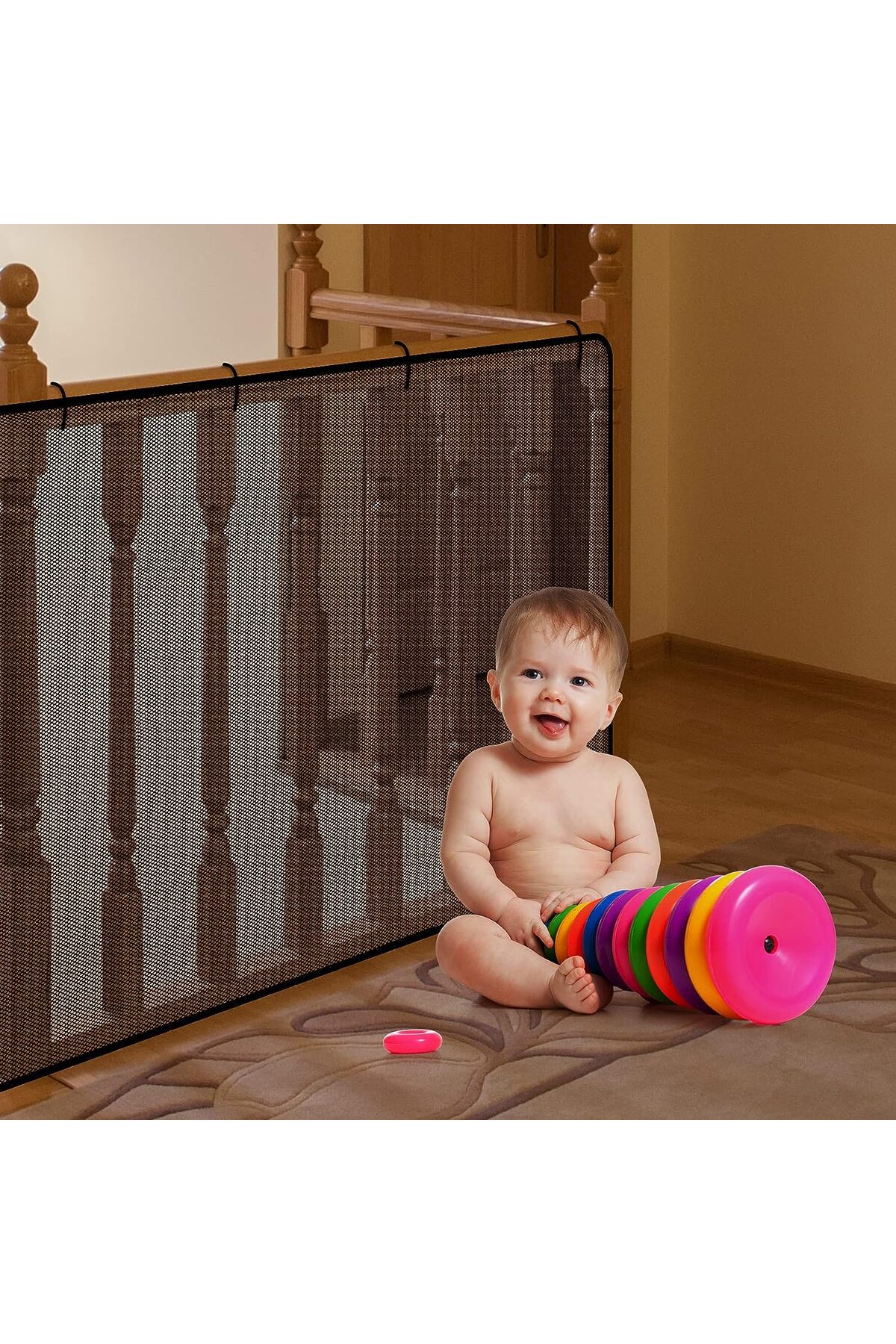 İNKOHA Çocuk Ve Evcil Hayvan Için Korkuluk Balkon Ve Merdiven Filesi Çocuk Güvenlik Filesi Koruyucu Filesi fotoğrafı 2 (önizleme)