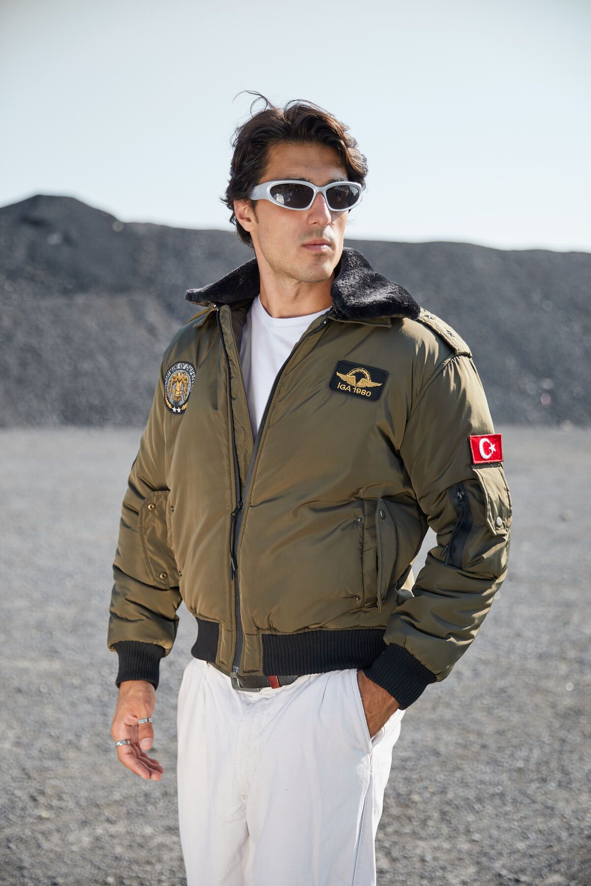 Pilot jacket with on sale epaulettes
