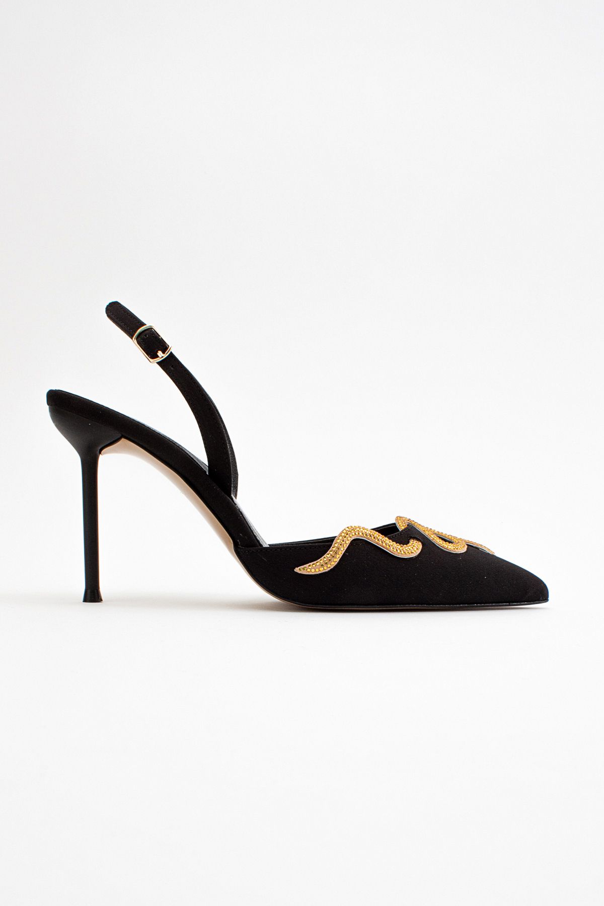 کفش پاشنه کلاسیک سیاه زنانه مولپو اورجینال luvishoes