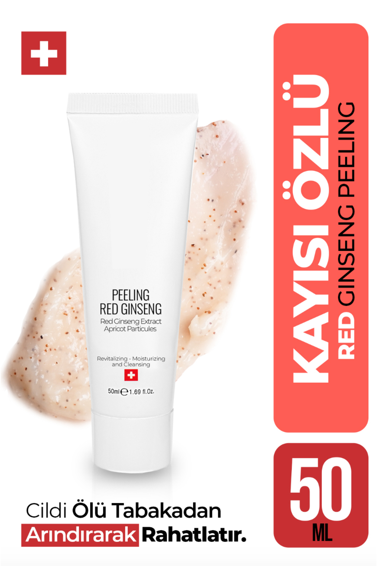 Red Ginseng Peeling Kayısı Özlü 50ml Cit Bakımı İçin Siyah Nokta Önleyici Peeling Temizleme Kremi — ahel282