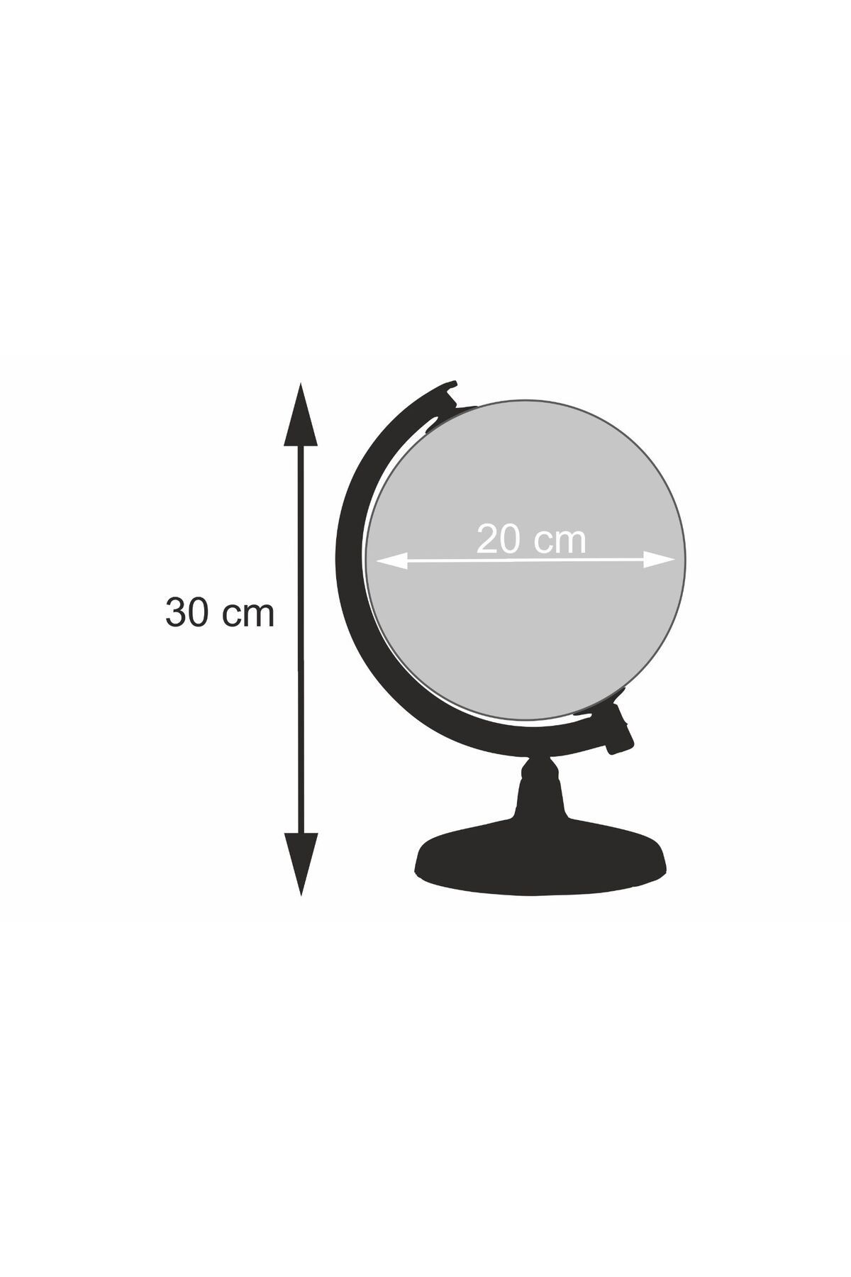 7 Kıta Haritalı Küre Eğitici Hediye Masa-Gece Lambası 20 Cm Çap Işıklı Dünya Küresi / 7 Renkli