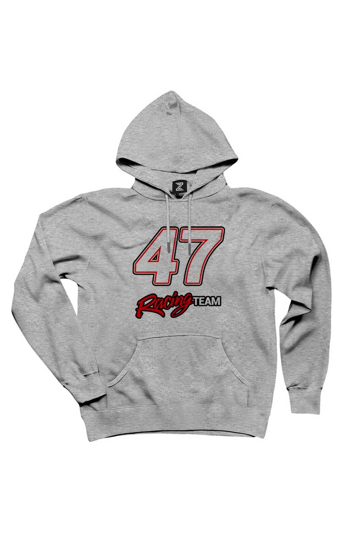 Z zepplin Hanorac Cu Glugă Gri Moto 47 Racing Team Unisex - 5XL