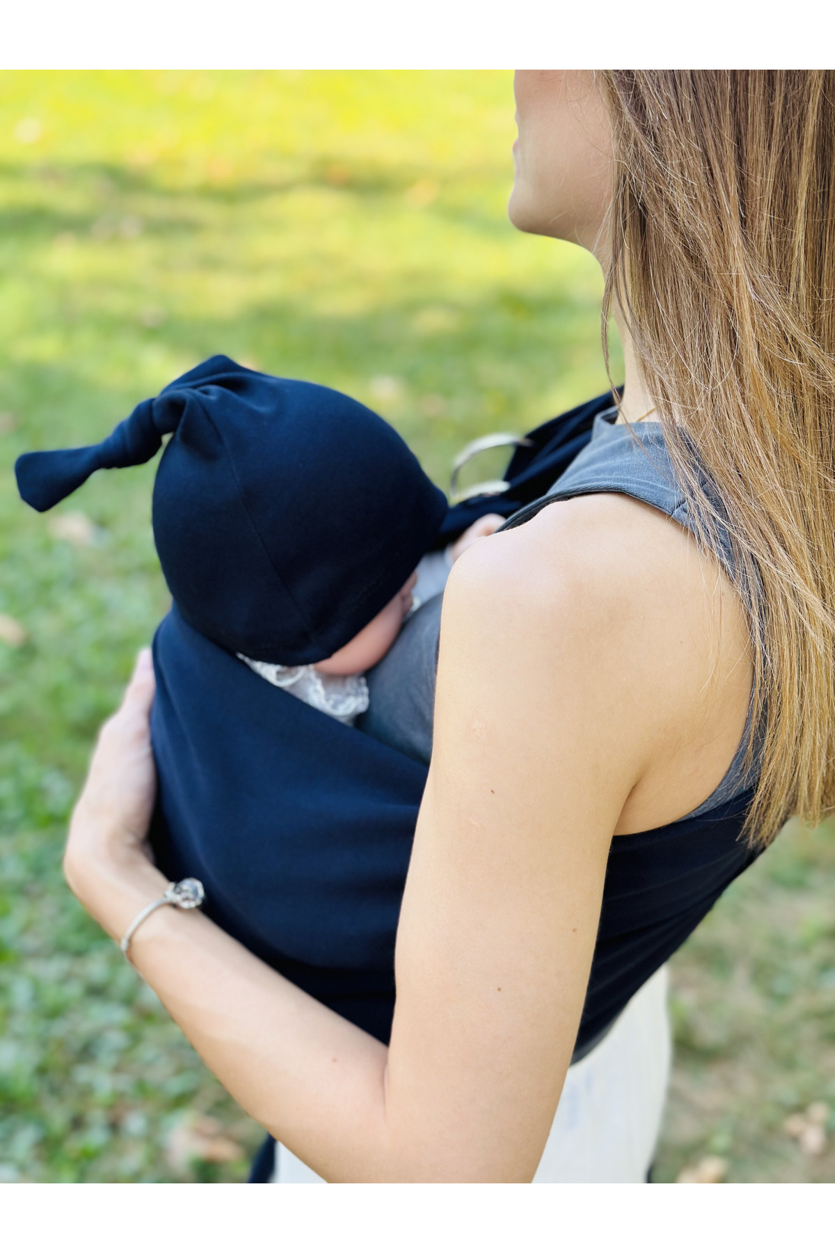 kubbe Anakucağı Esnek Halkalı Cepli Bebek Taşıma Şalı, Bebek Askısı Wrap Sling fotoğrafı 4 (önizleme)