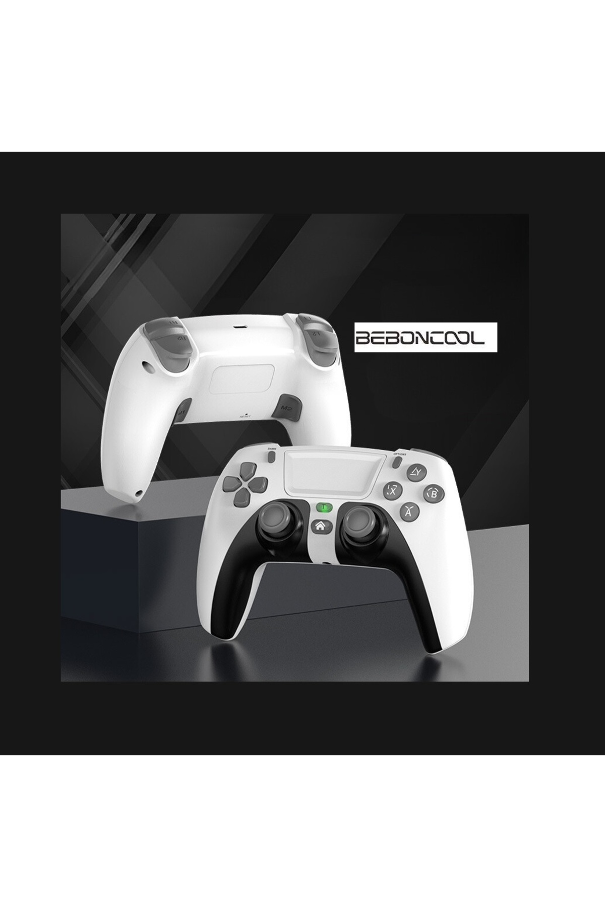 P08 PS4-PS3-Nintendo Switch-PC-IOS Uyumlu Çift Titreşimli Joystick Gamepad Kol Beyaz