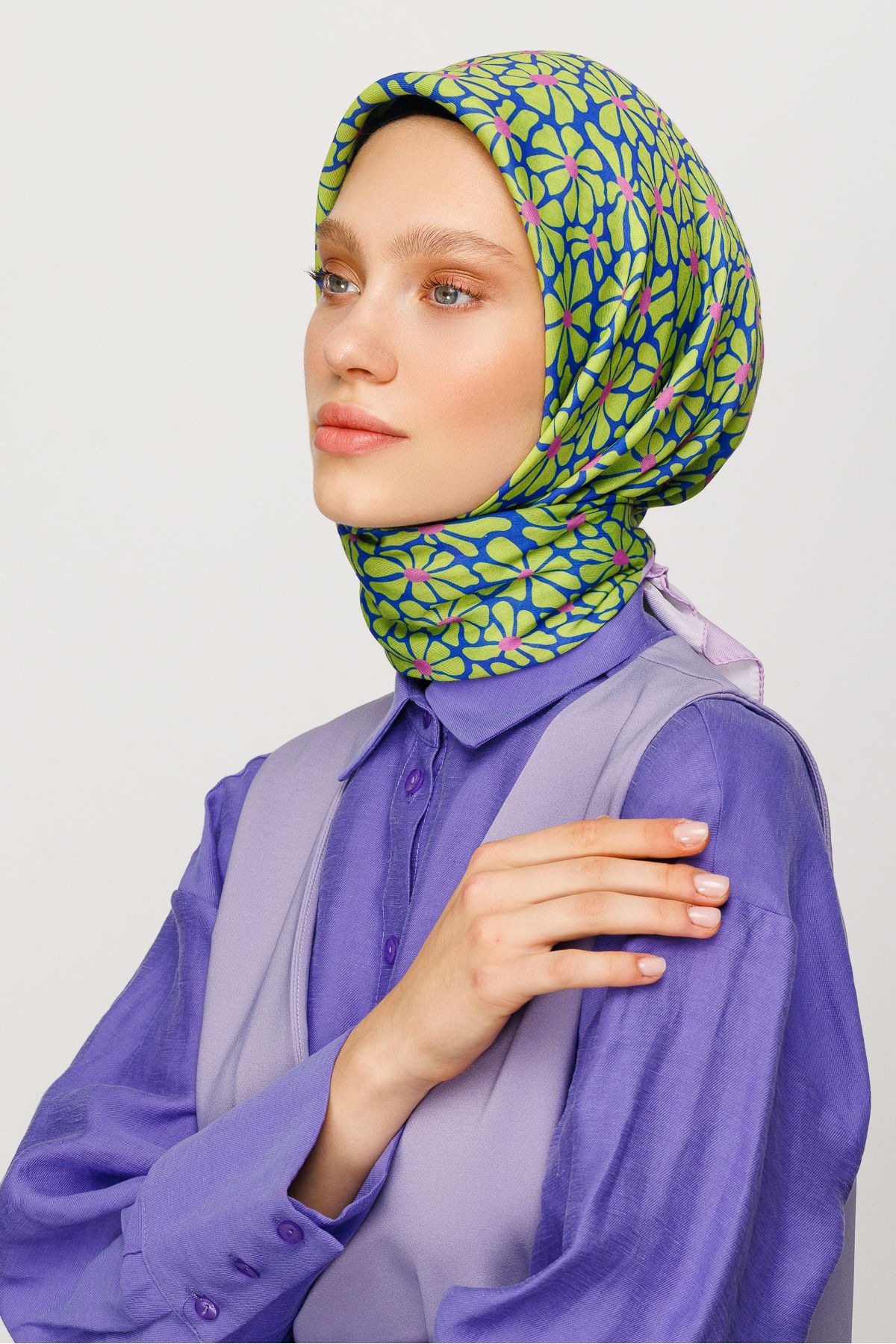 روسری سبز نرم دیجیتال الگوی شبدر Mooncorn