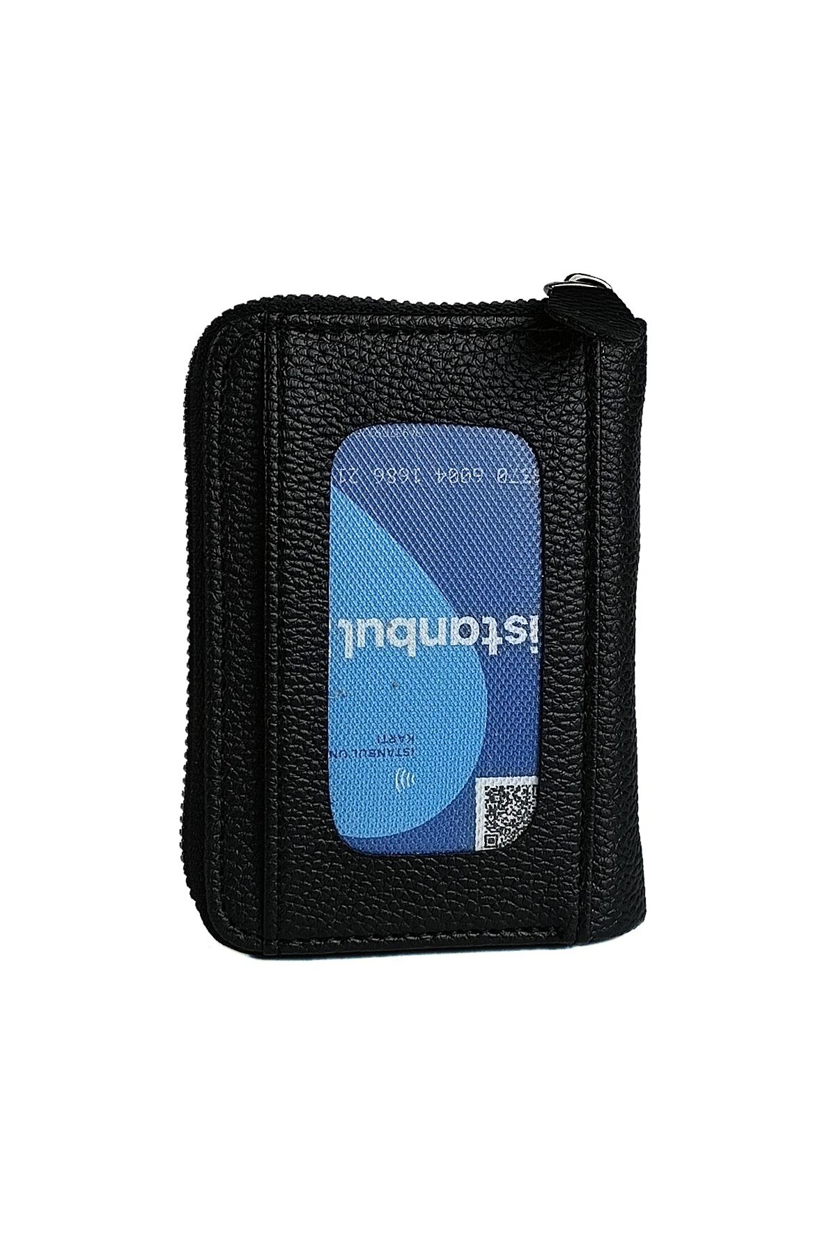 Apera BN89 Suni Deri Erkek Cüzdan Fermuarlı 15 Kartlık Kağıt Para Bölmeli Pencereli